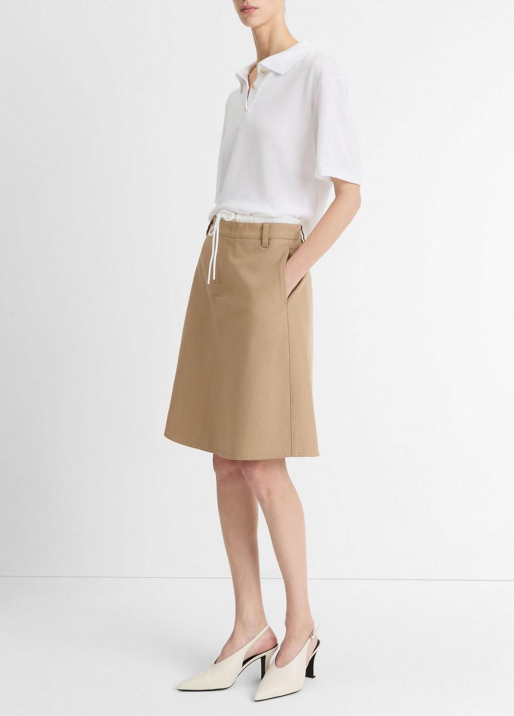 Double-Waistband Cotton Skirt Product Image