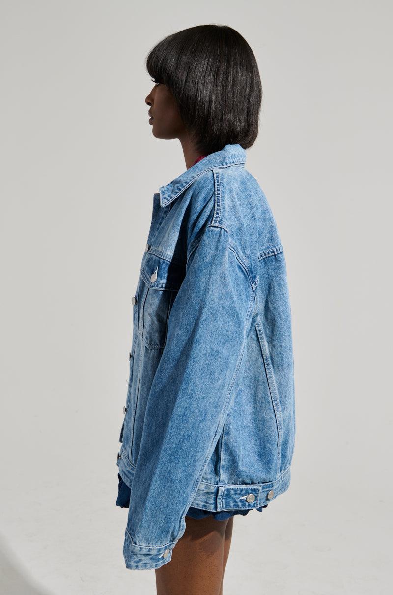 GOTTA GO OVERSIZED DENIM JACKET Product Image