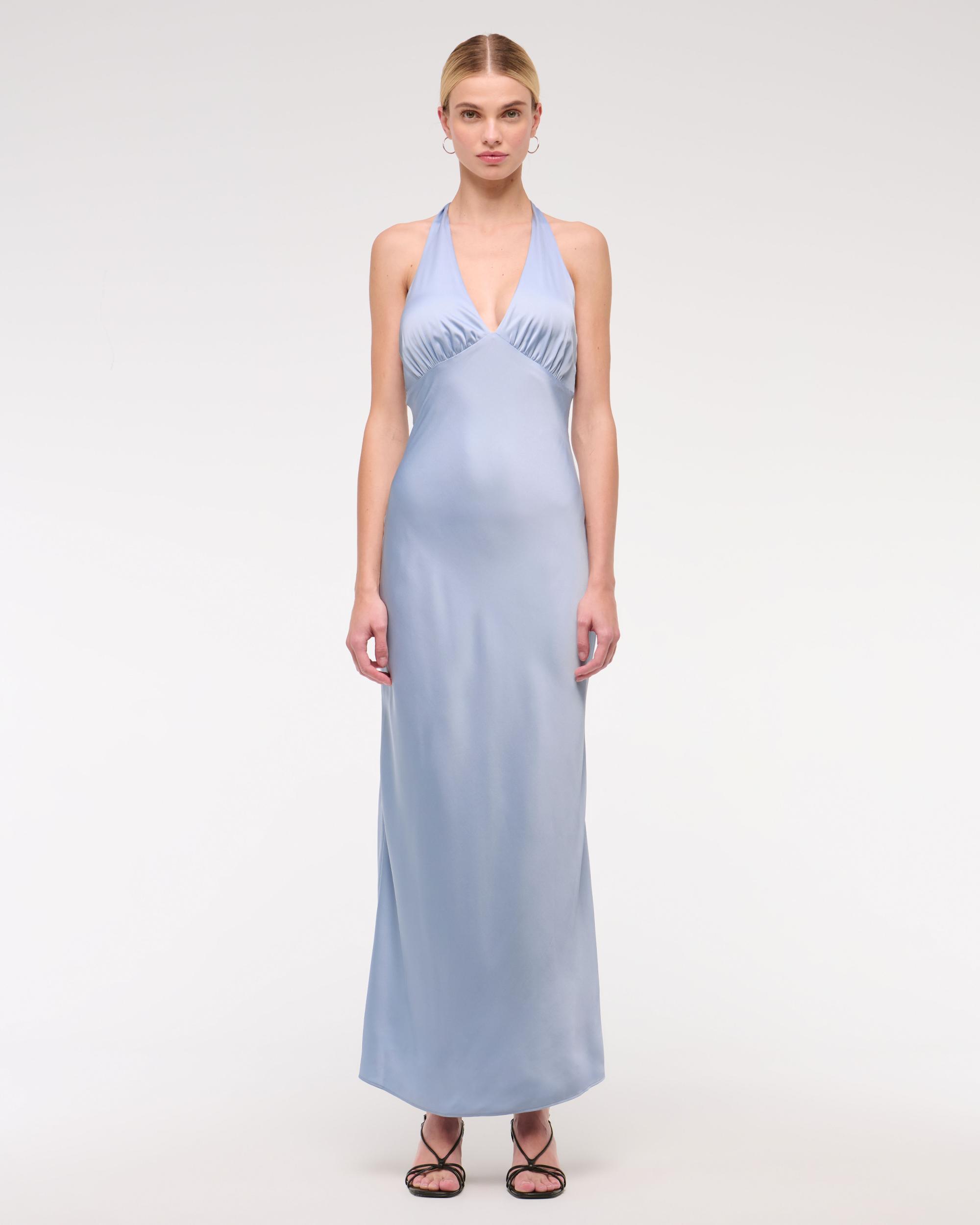 The A&F Julia Slip Halter Maxi Dress Product Image