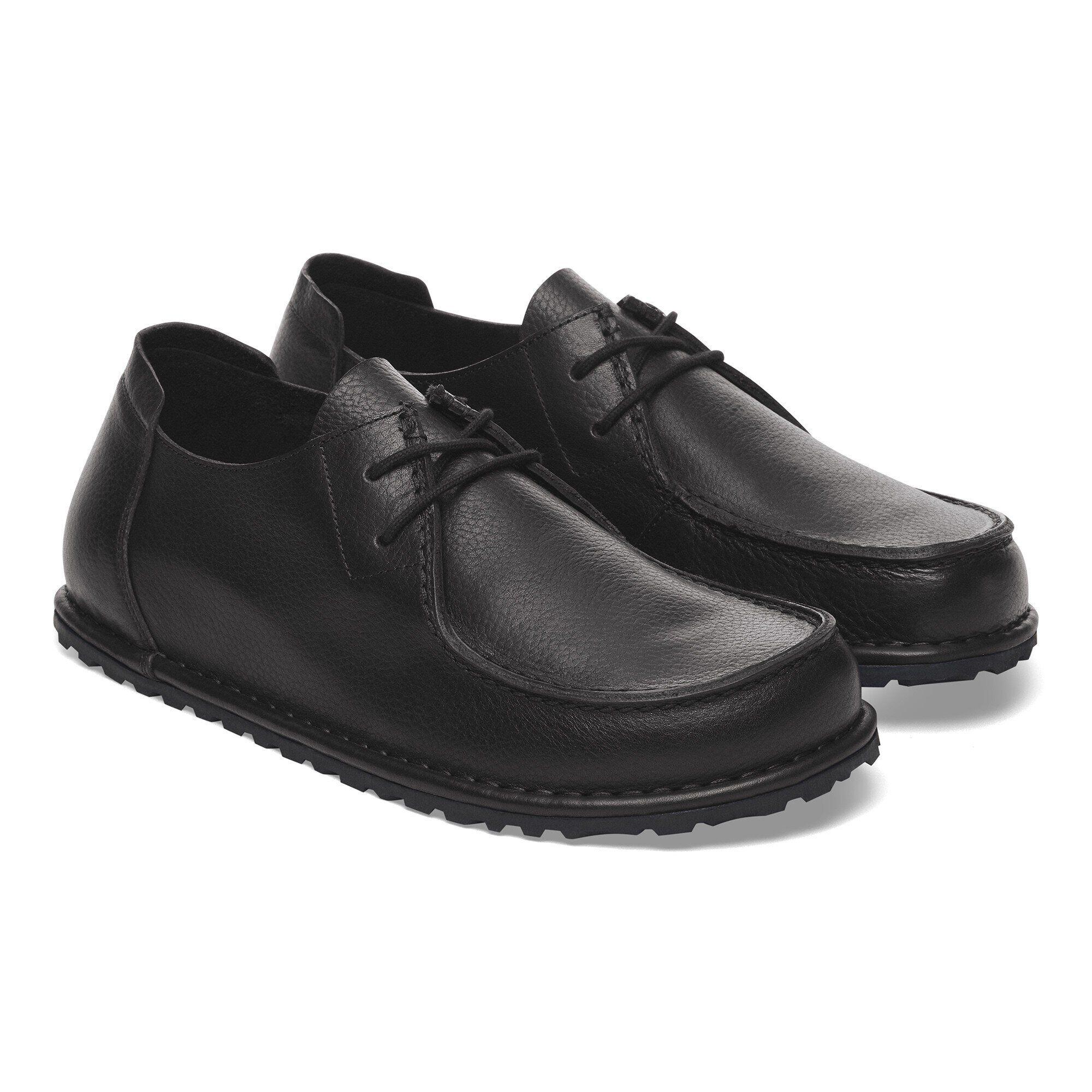 Birkenstock Unisex Utti Lace Natural Leather Black Product Image
