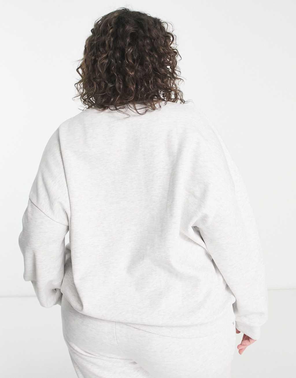 ASOS DESIGN Curve oversized sweatshirt in ice heather Product Image