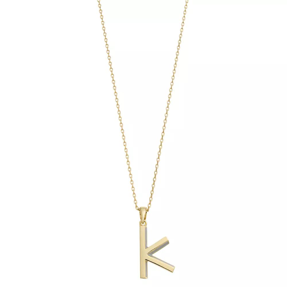 City Luxe Gold Tone Initial Charm Pendant Necklace, Womens Gold Tone K Product Image