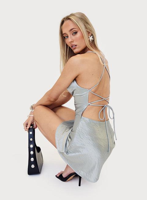 Celena Mini Dress Metallic Silver Product Image