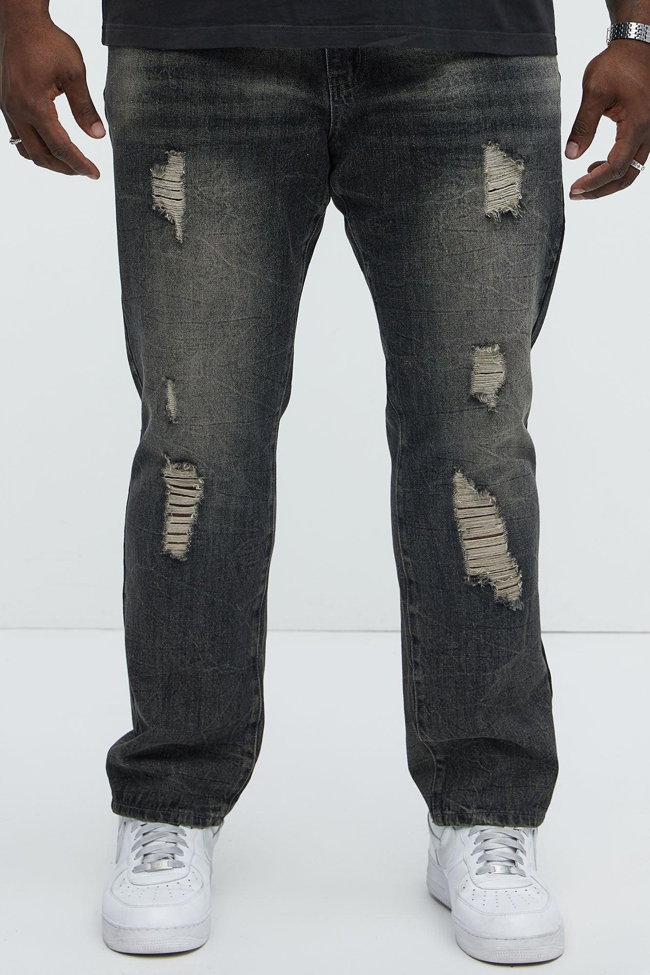 Back In The Valley Distressed Slim Jeans - Black Wash Product Image