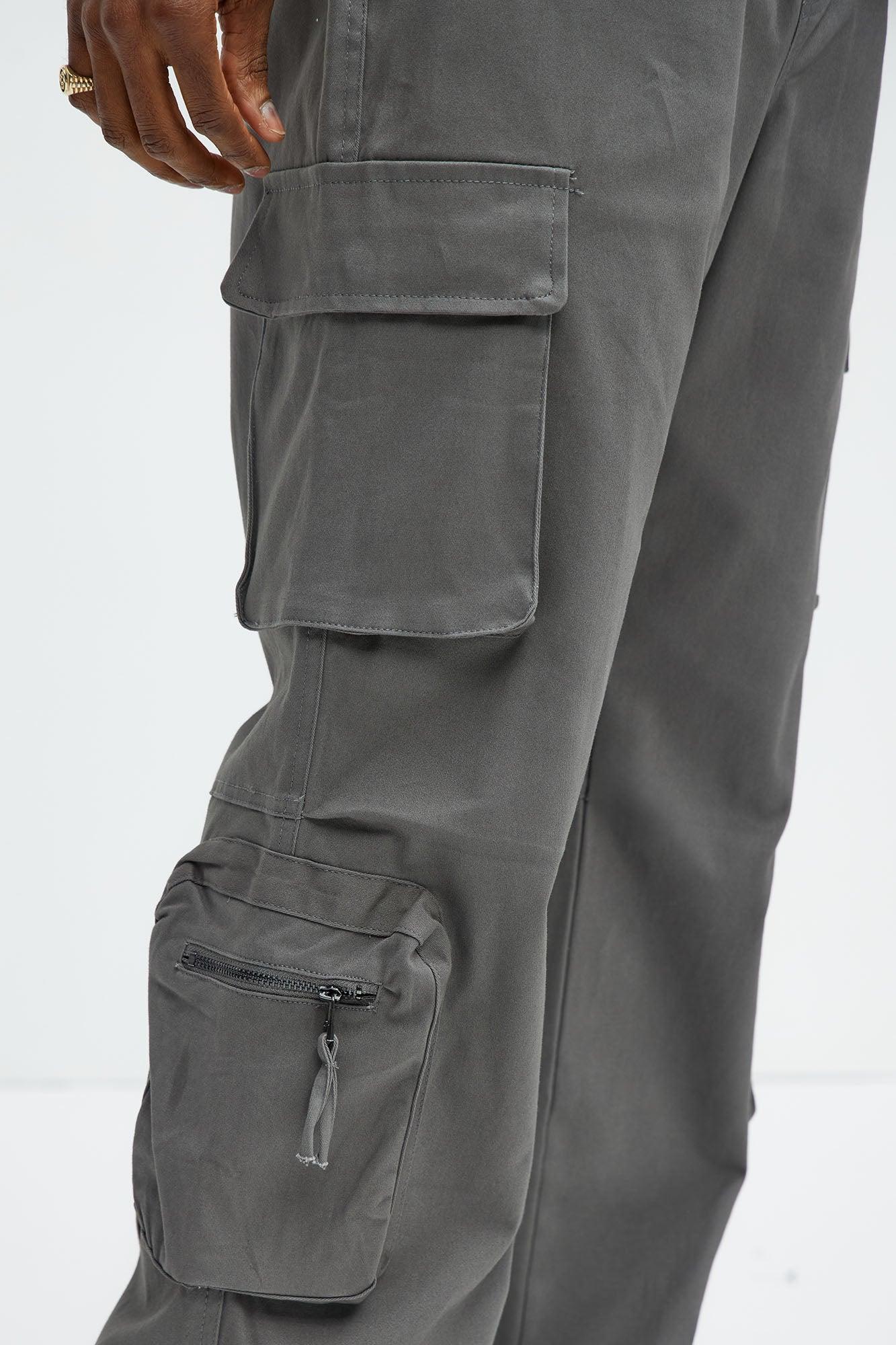 Stay On It Straight Cargo Pants - Grey Product Image