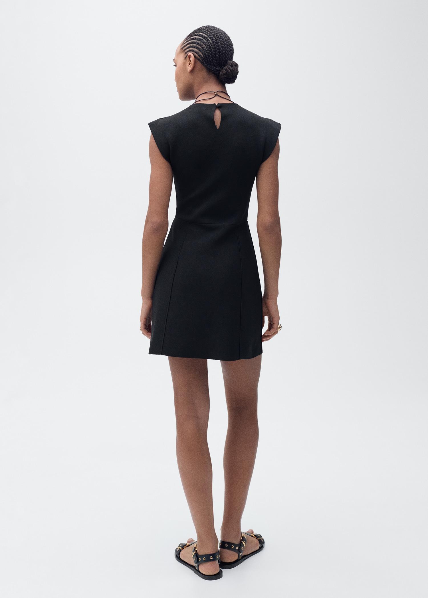 Short flared knitted dress - Women | MANGO USA Product Image