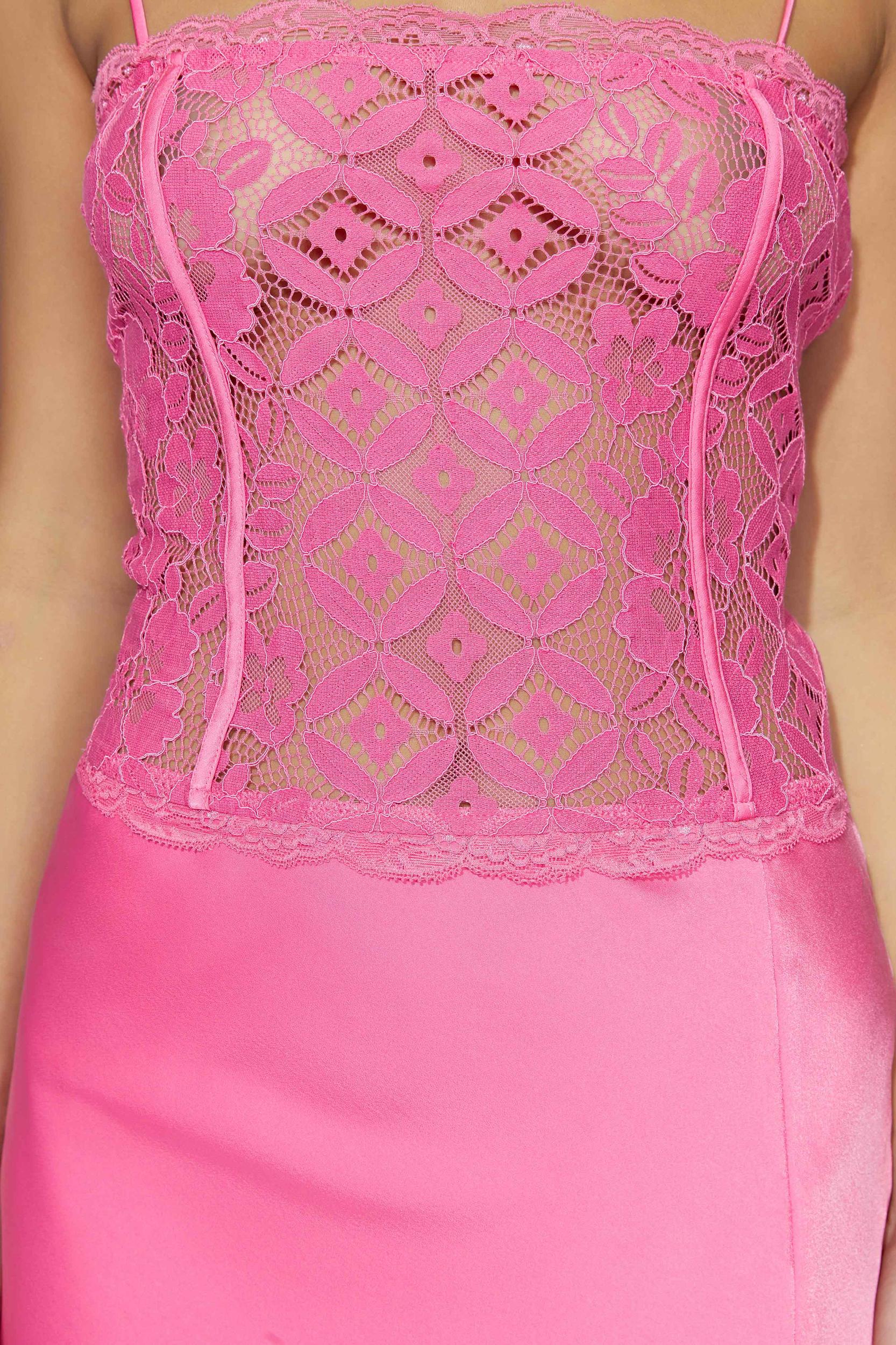 Quincy Lace Mini Dress - Bubblegum Pink Product Image
