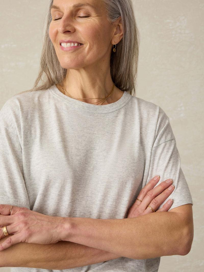 Sunwashed Regenerative Cotton Vintage Tee - Light Grey Heather Product Image