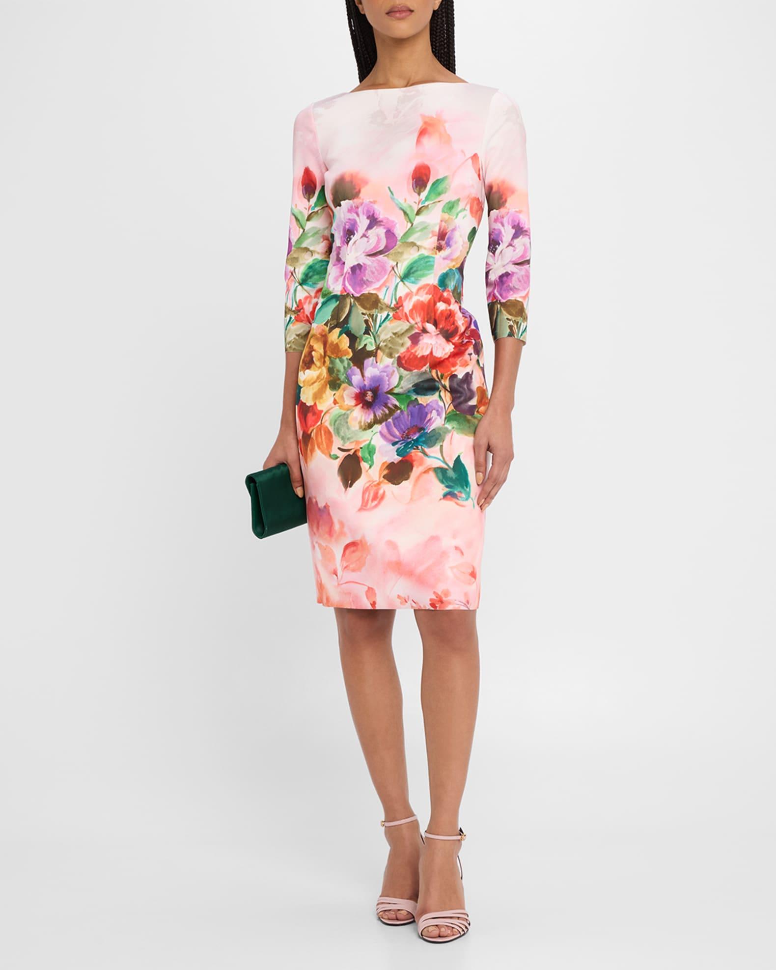 Bodycon Floral-Print Scuba Dress Product Image