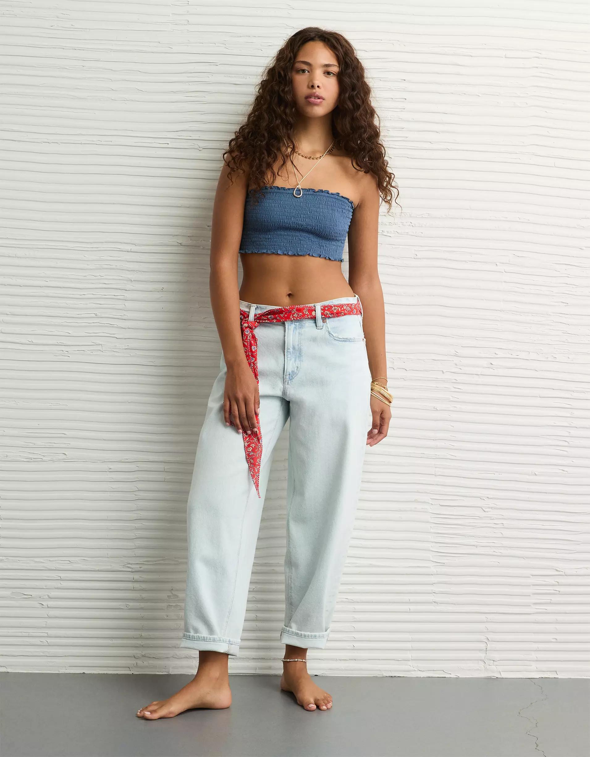 AE Sunchaser Knit Smocked Bandeau Product Image