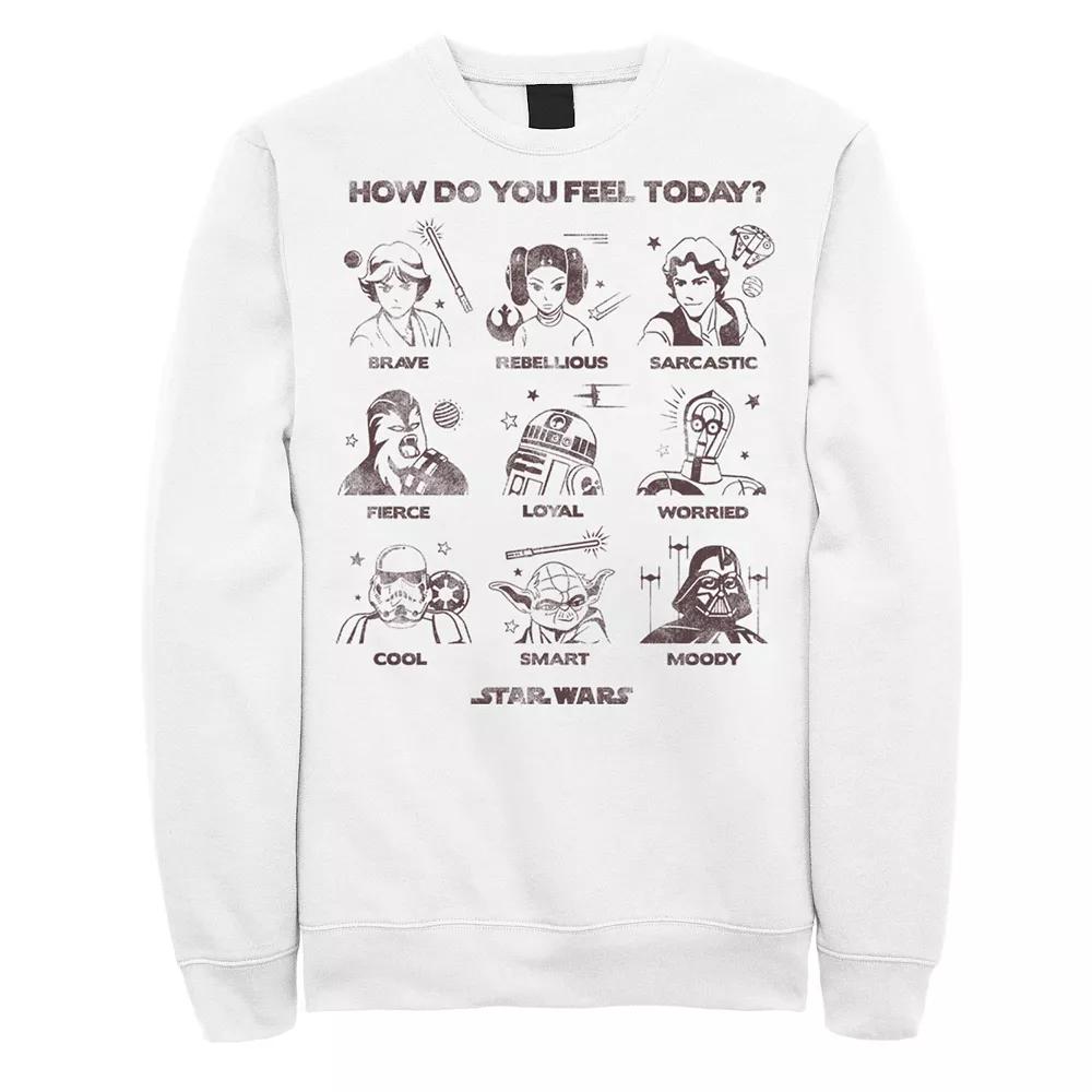 Men's Star Wars Feelings Group Poster Sweatshirt, Size: Medium, White Product Image