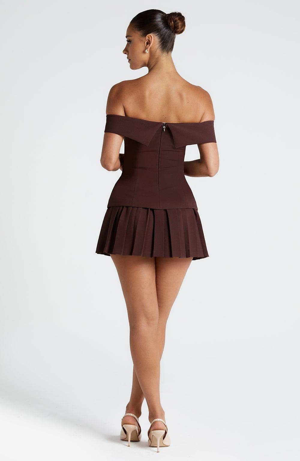 Gretchen Mini Skirt - Plum Brown Product Image