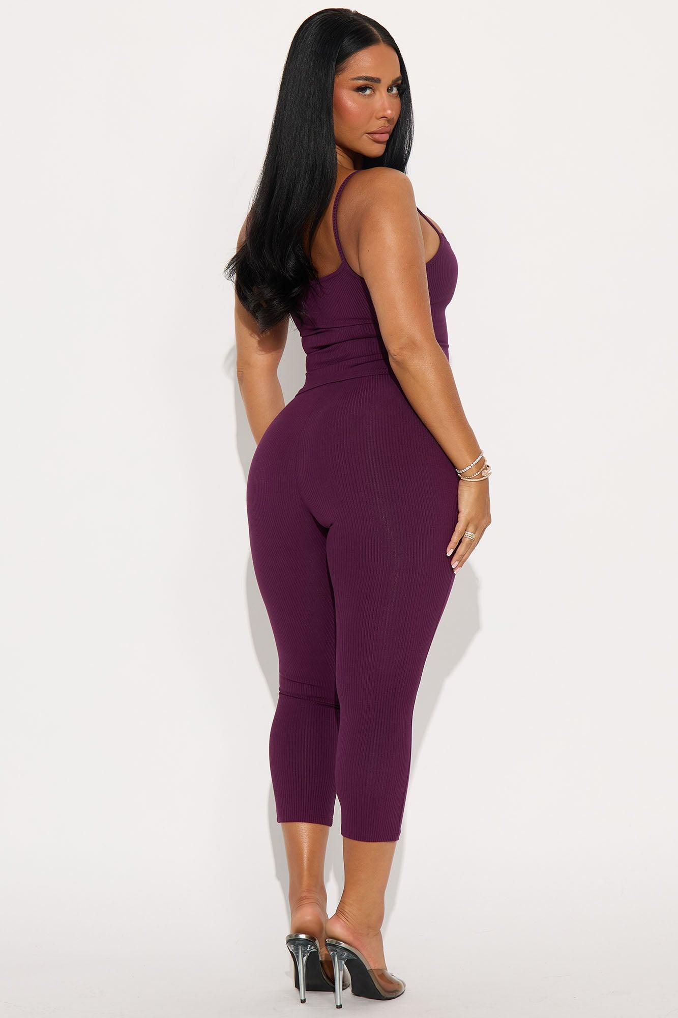 Stirling Snatched Capri Pant Set - Plum Female Product Image
