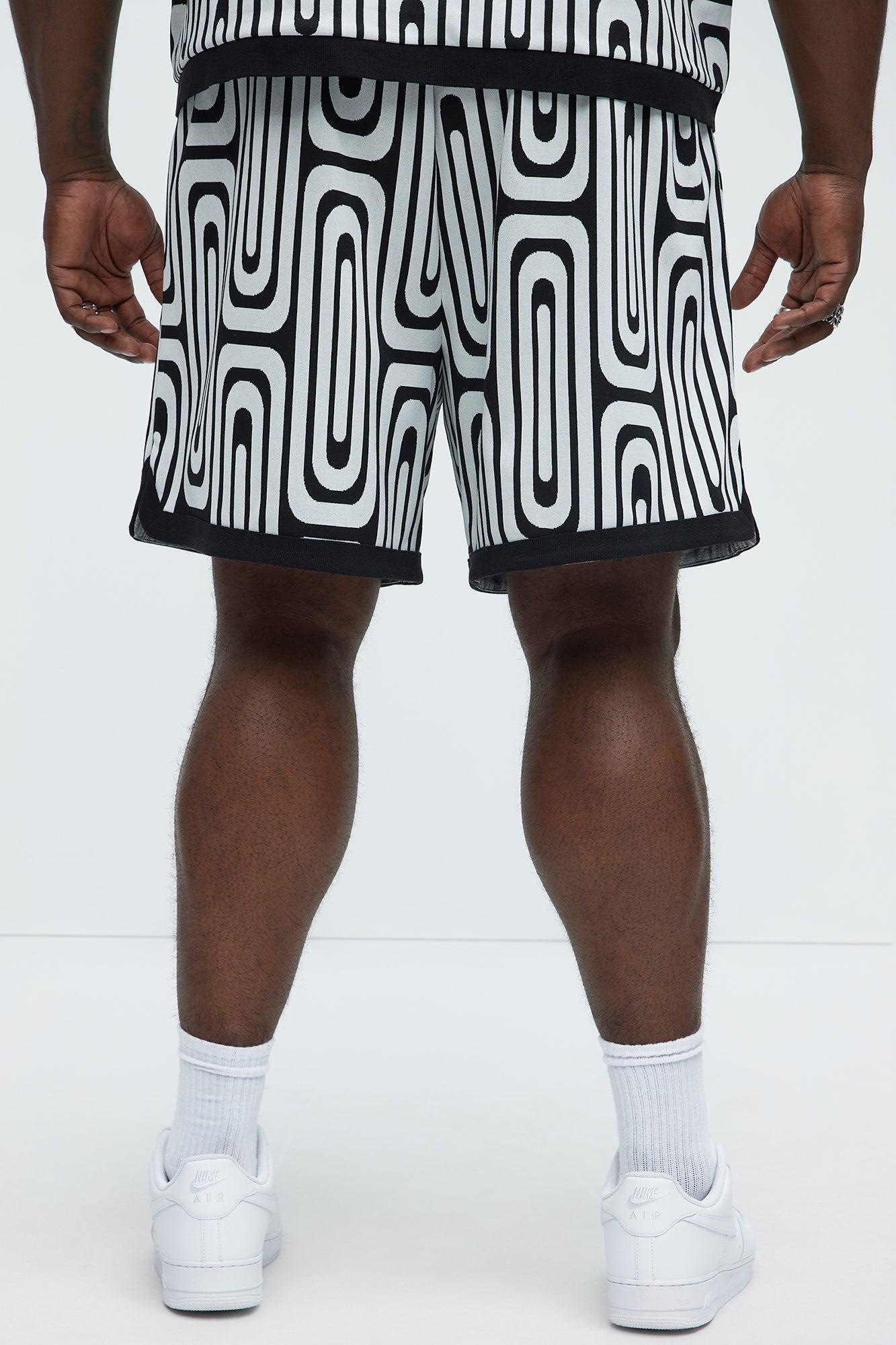 Jack Retro Pattern Warm Up Shorts - Black/combo Product Image
