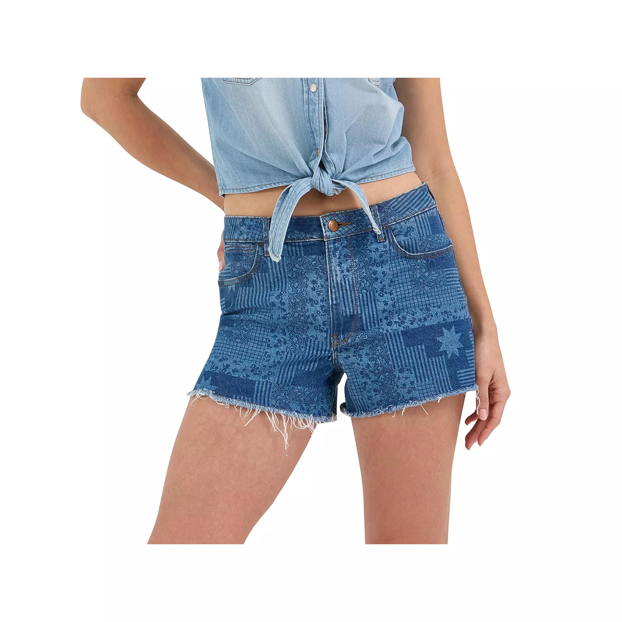 Women's Wrangler High-Rise Vintage Cutoff Jean Shorts, Size: 4 Avg/Reg, Quilted Star Product Image