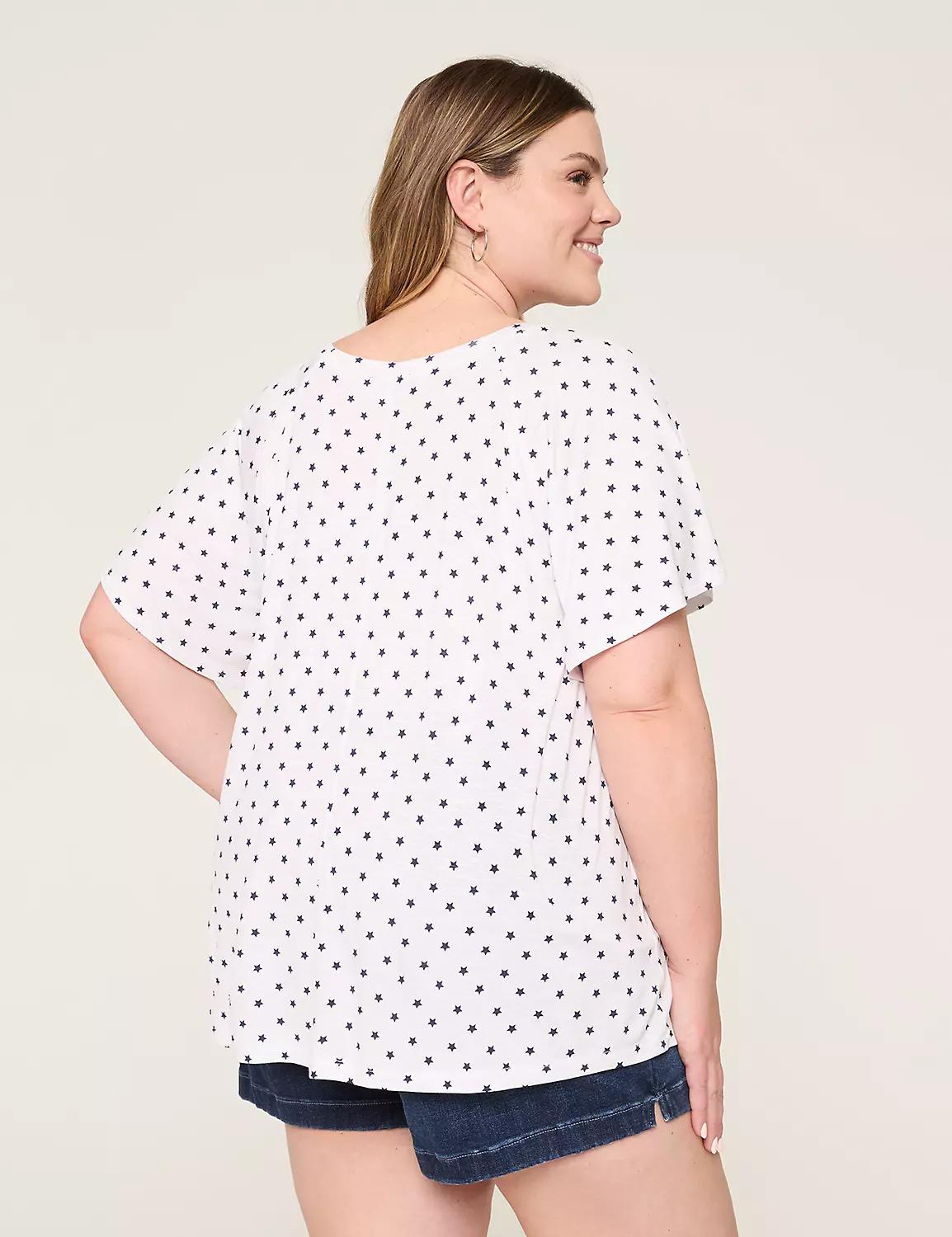 Shirred Flutter-Sleeve Top Product Image