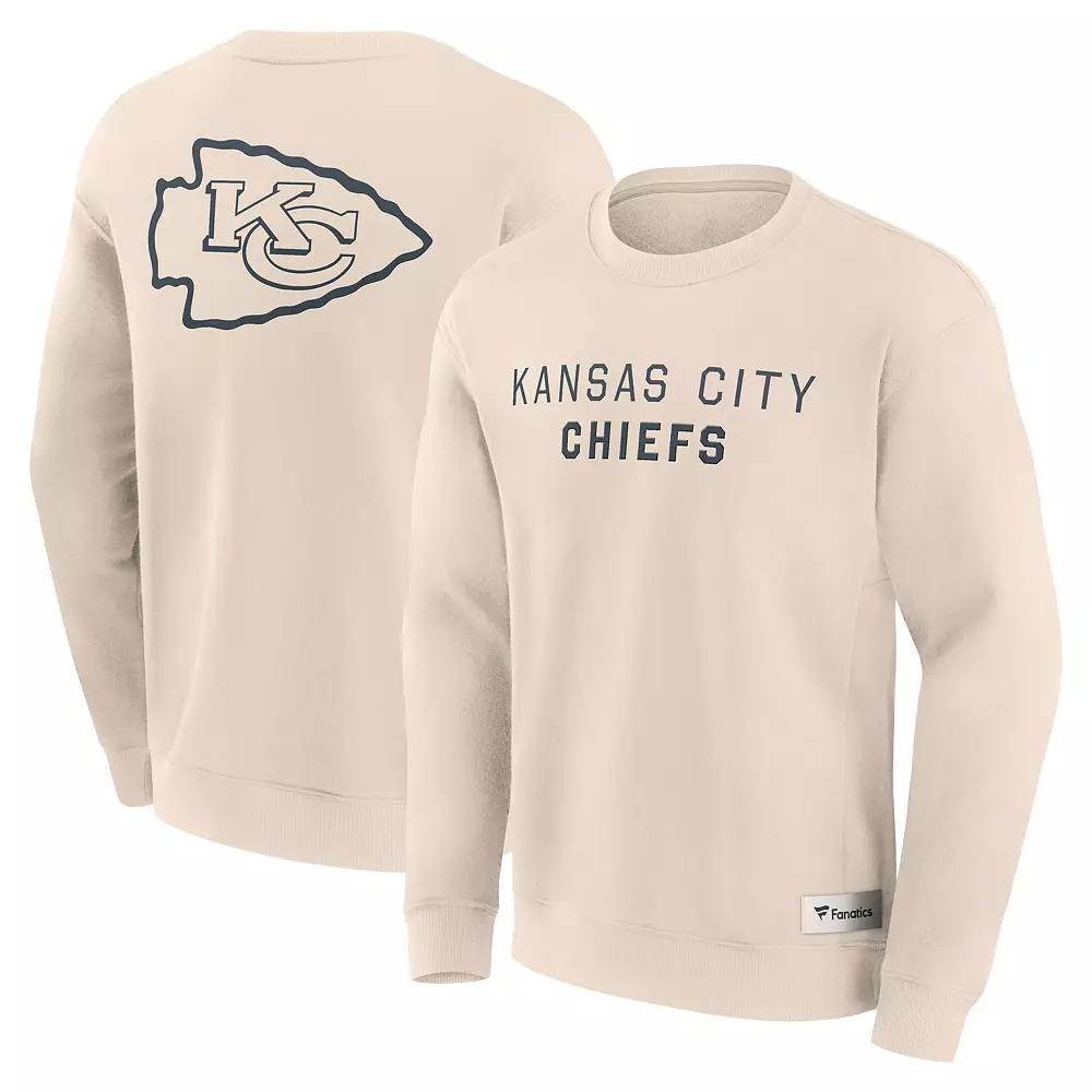 Men's Fanatics Cream Kansas City Chiefs Elements Future Ground Lettering Pullover Sweatshirt,  Product Image