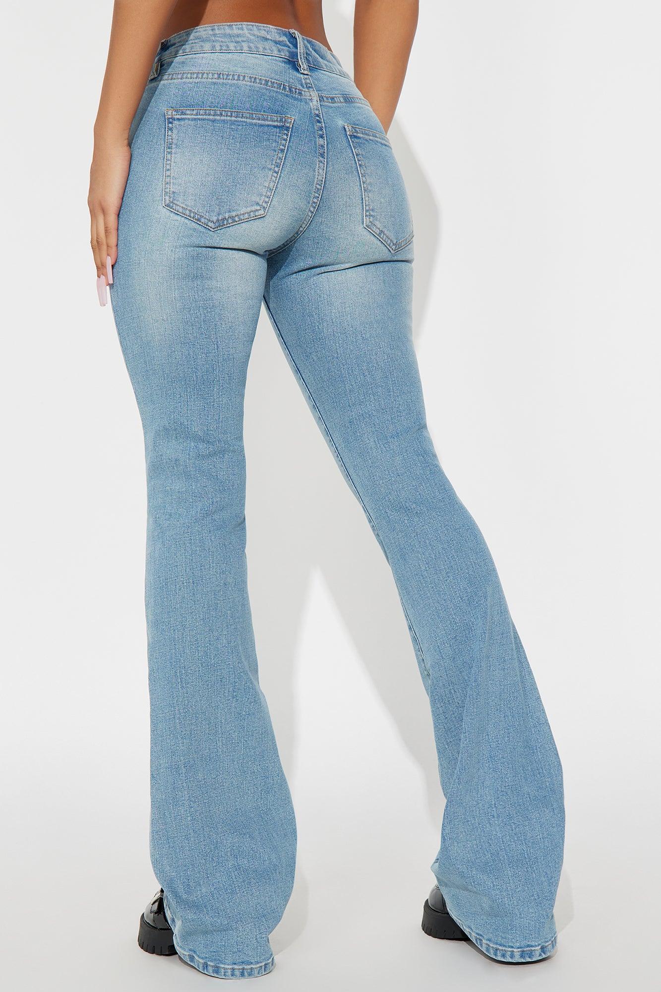 Forever Stretch Low Rise Flare Jeans - Medium Wash Female Product Image