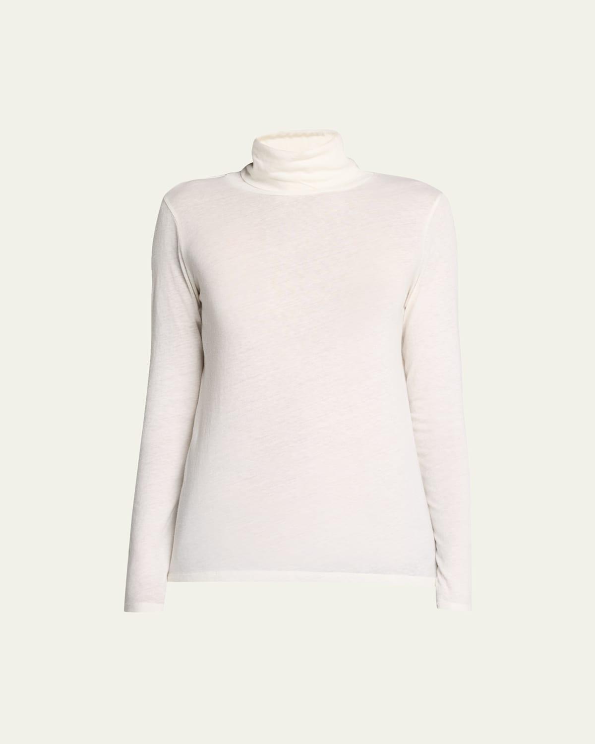 Cotton-Cashmere Long Sleeve Turtleneck Top Product Image