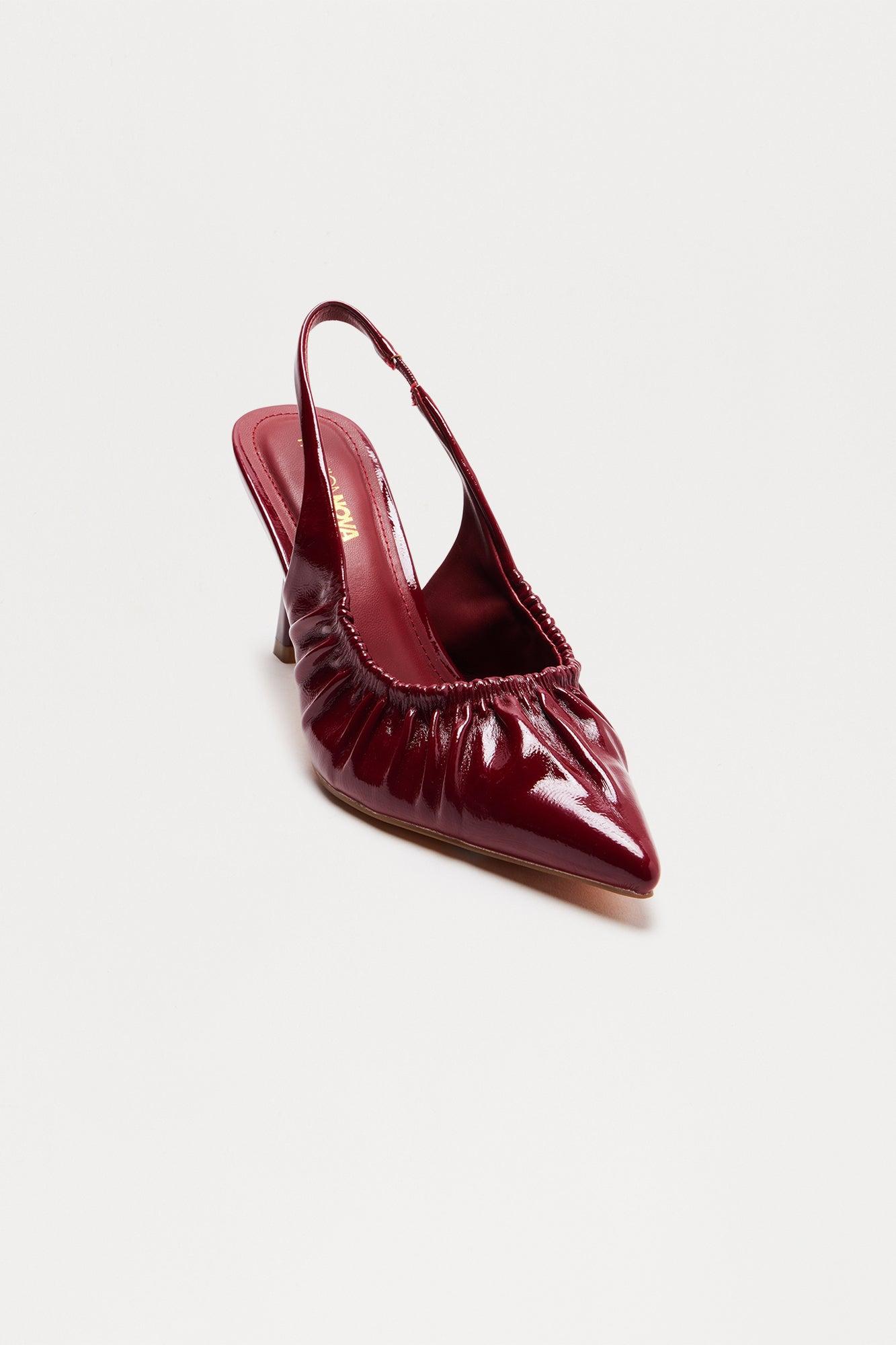 Envious Patent Slingback Pumps - Burgundy Product Image
