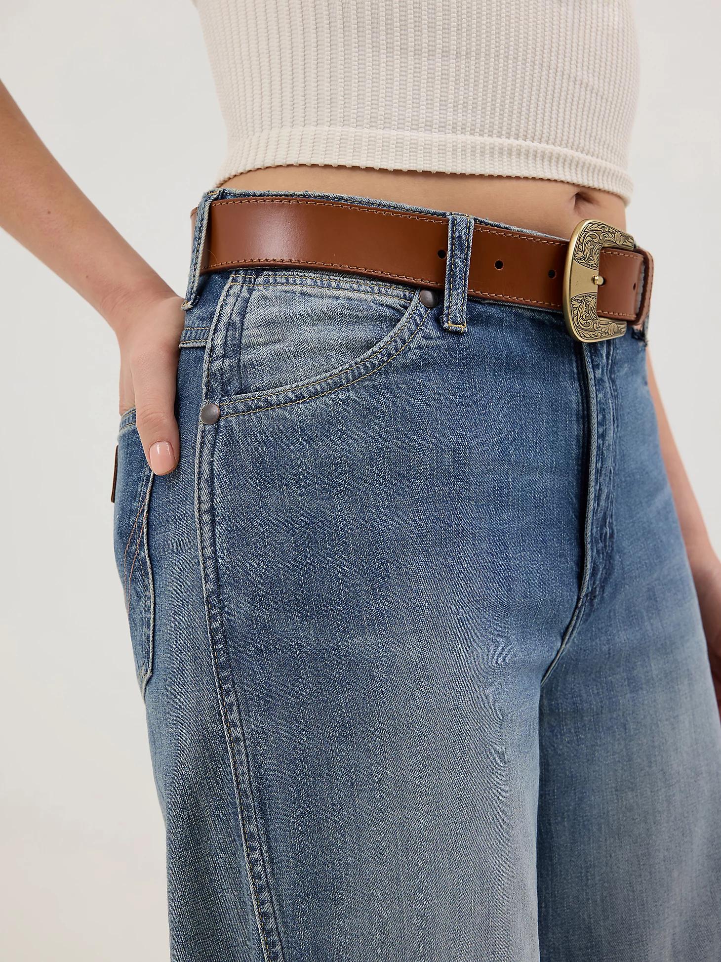 Women's Loose Spat Jean in Green Wash Product Image