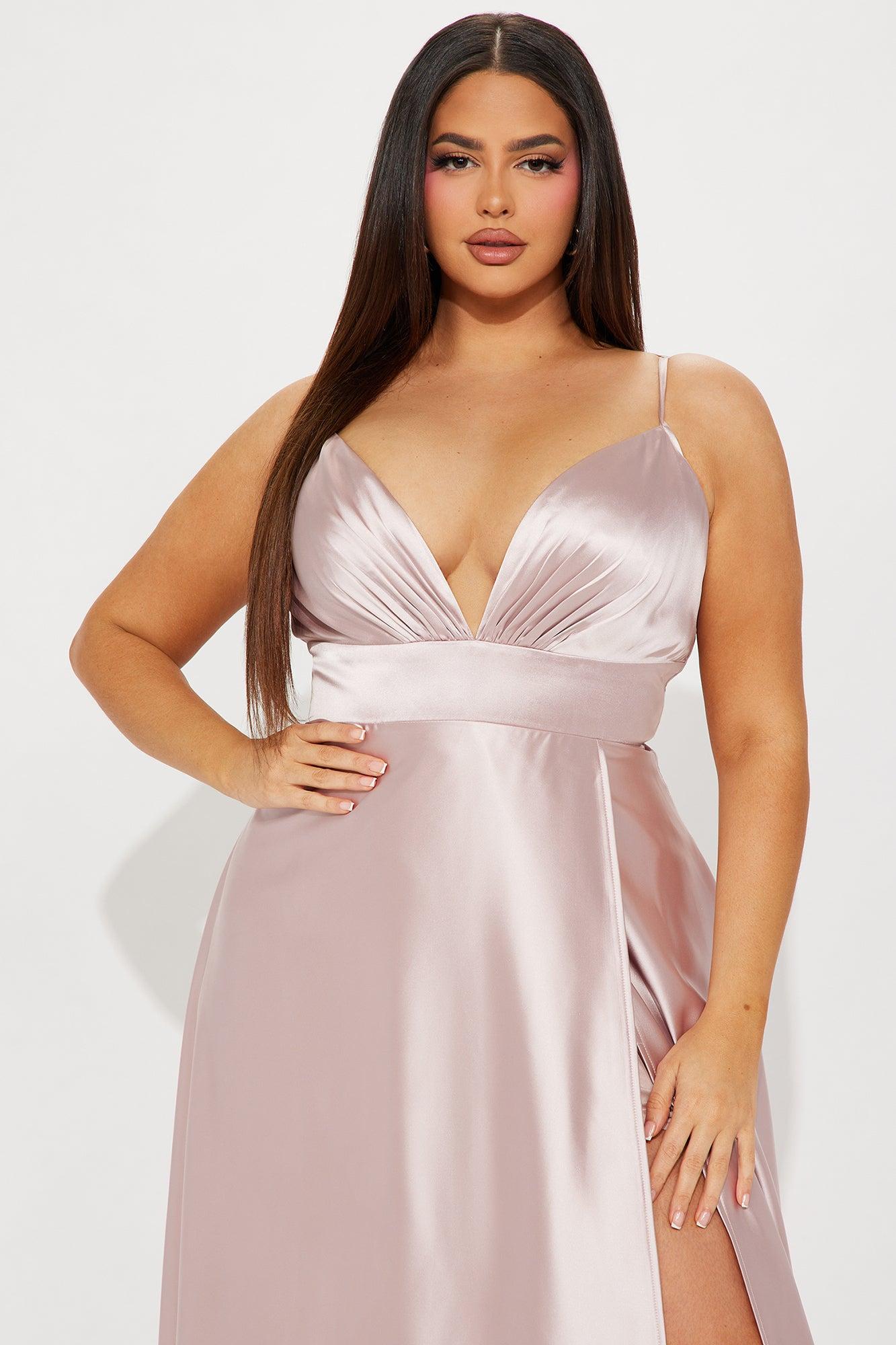 Ashlynn Satin Gown - Blush Product Image