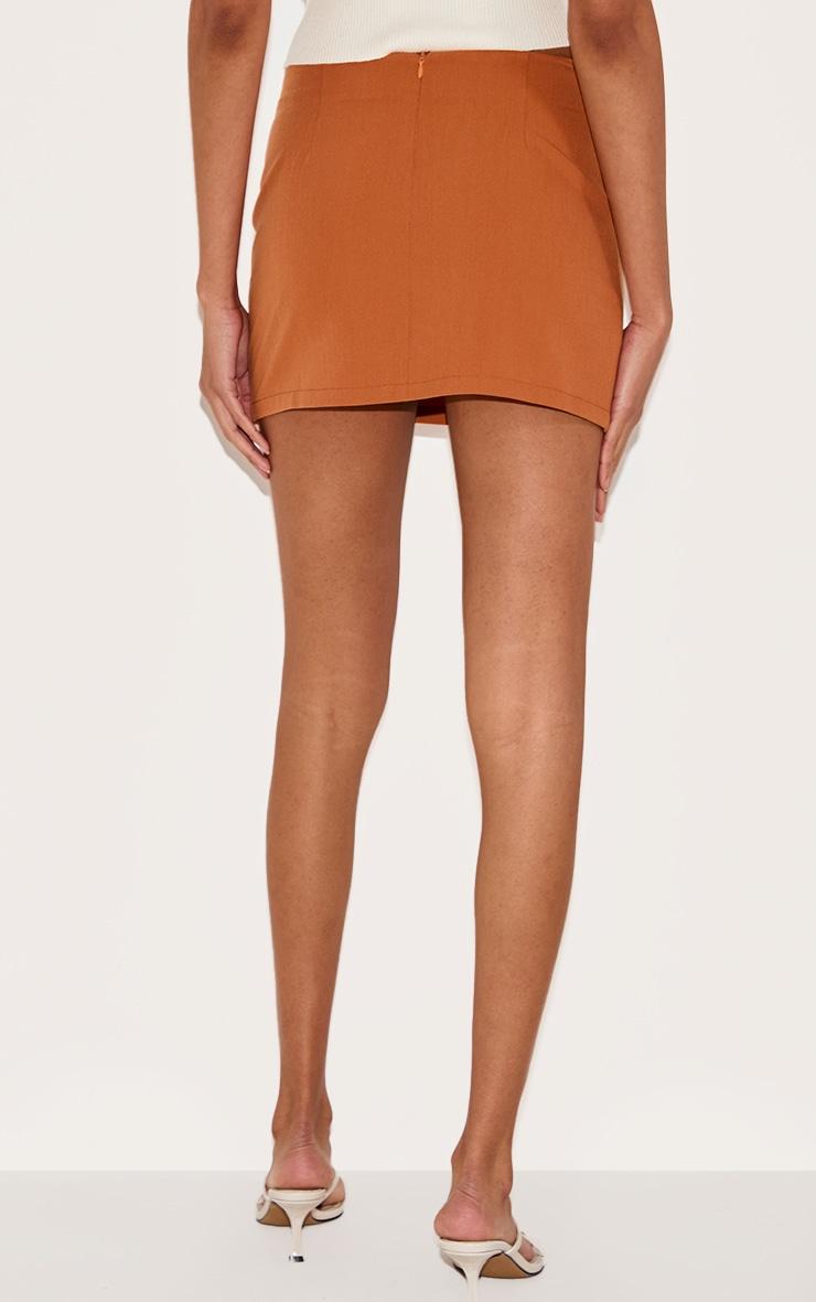 Rust Black Thin Belt Detail Tailored Mini Skirt Product Image