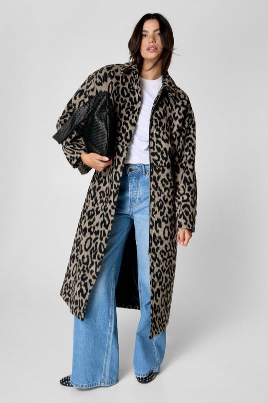 Wool Blend Animal Tailored Coat Product Image