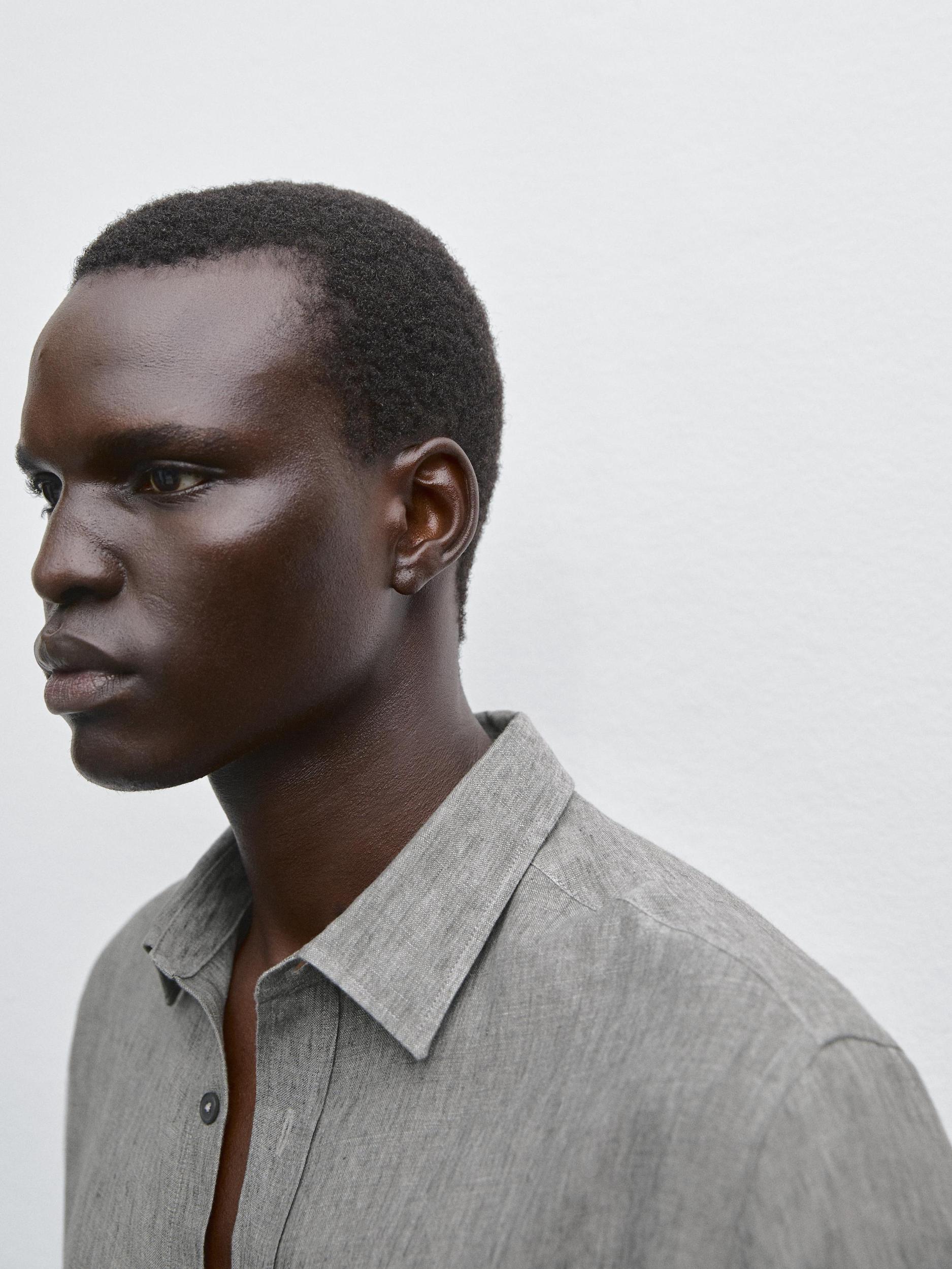 100% linen regular fit shirt Product Image