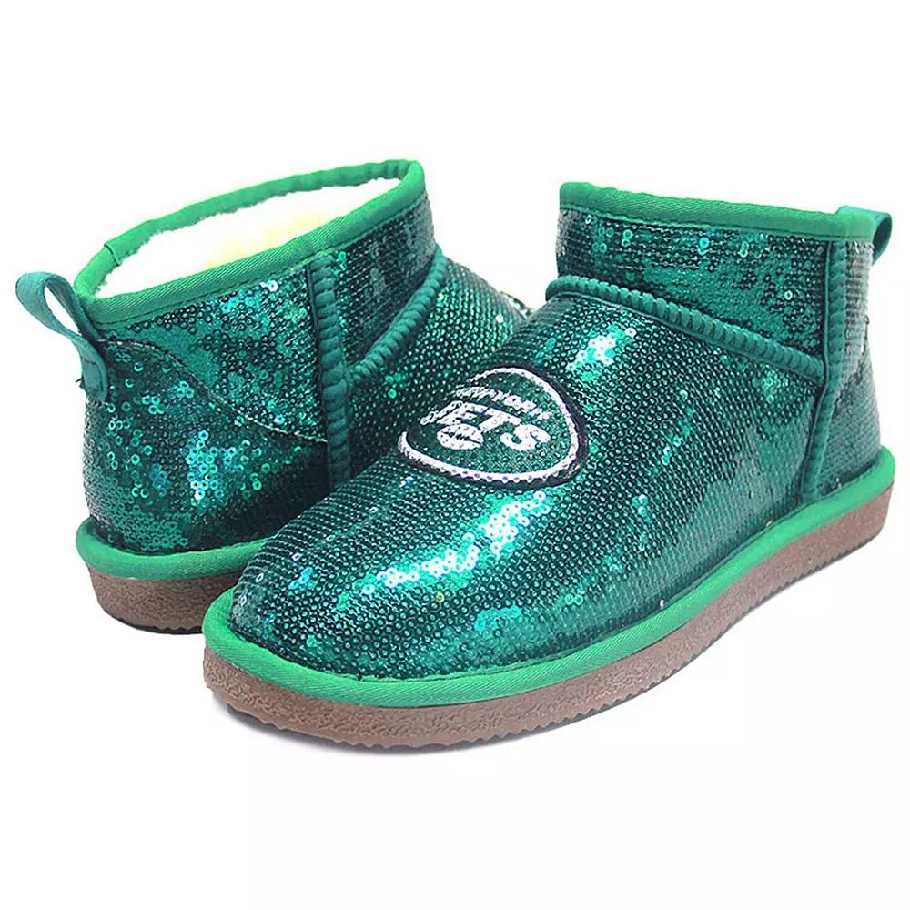 Women's Cuce Green New York Jets Sequin Ankle Boots,  Product Image
