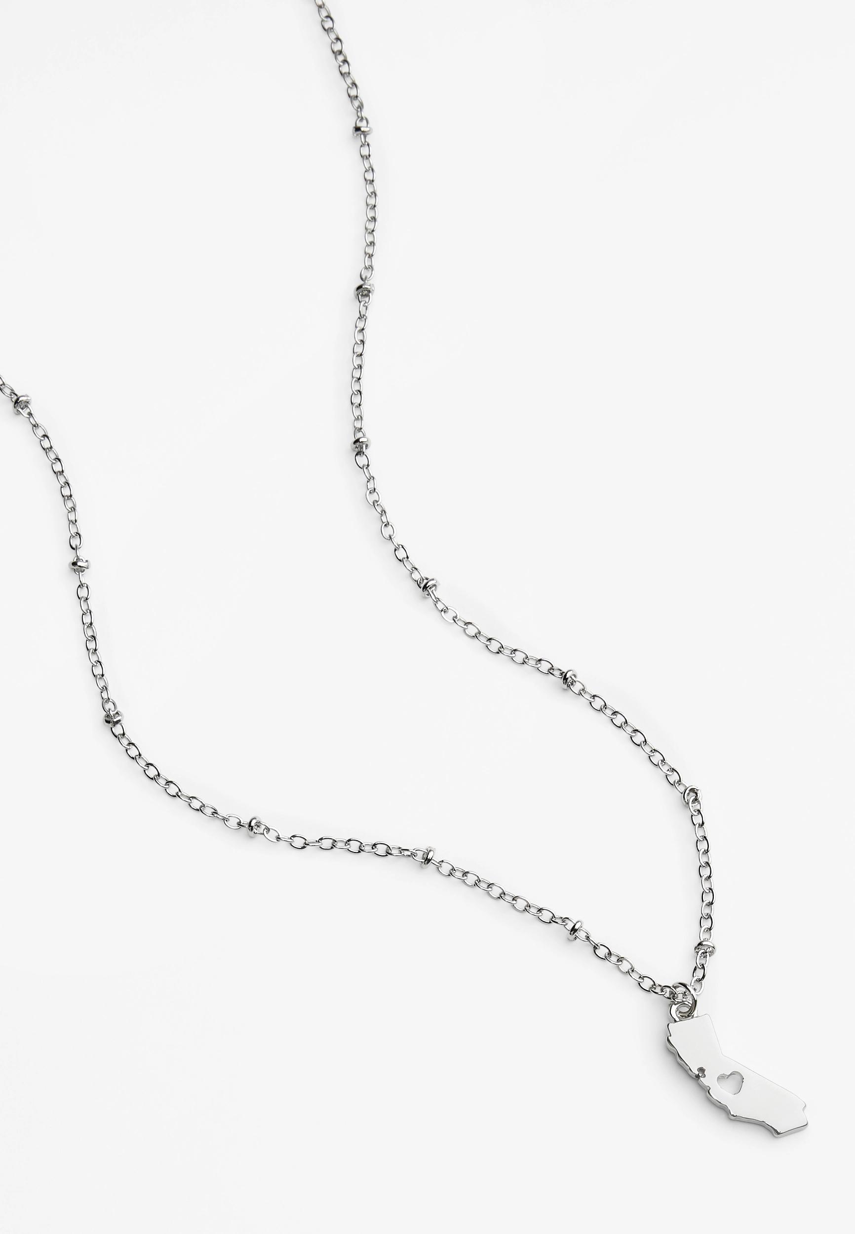 Maurices Womens Dainty Silver State Necklace Product Image