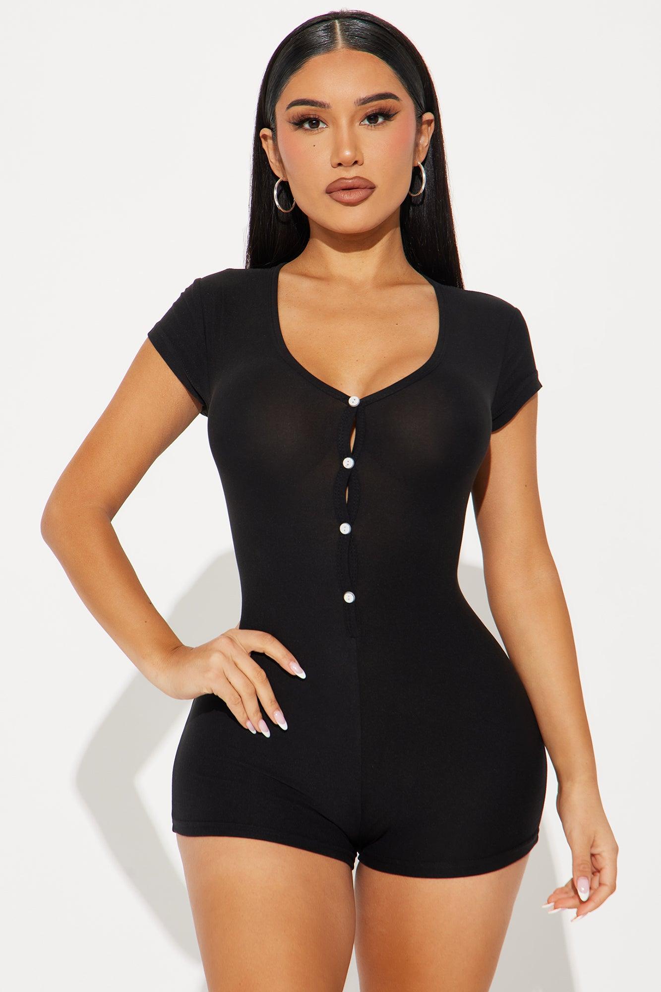 Sad And Horny PJ Romper Onesie - Black Product Image