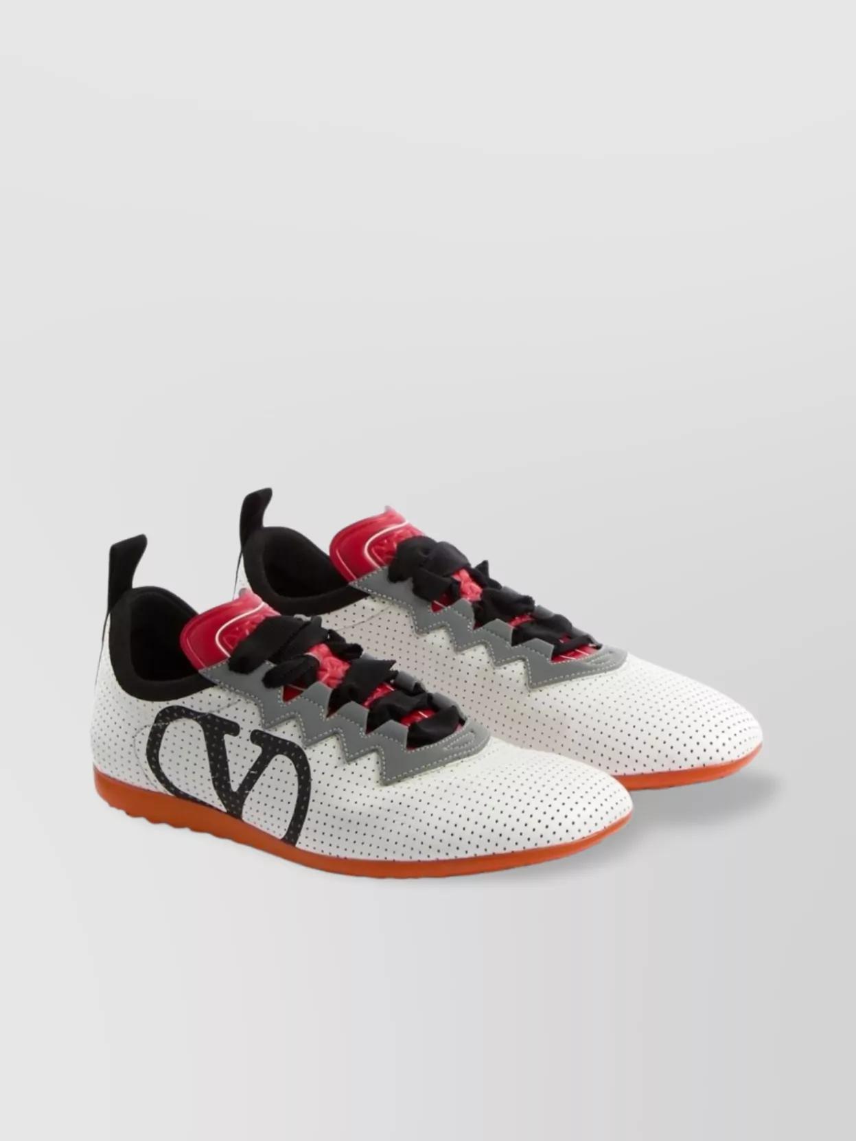 VALENTINO GARAVANI Chromathon Low-top Sneakers In Perforated Leather In Multi Product Image