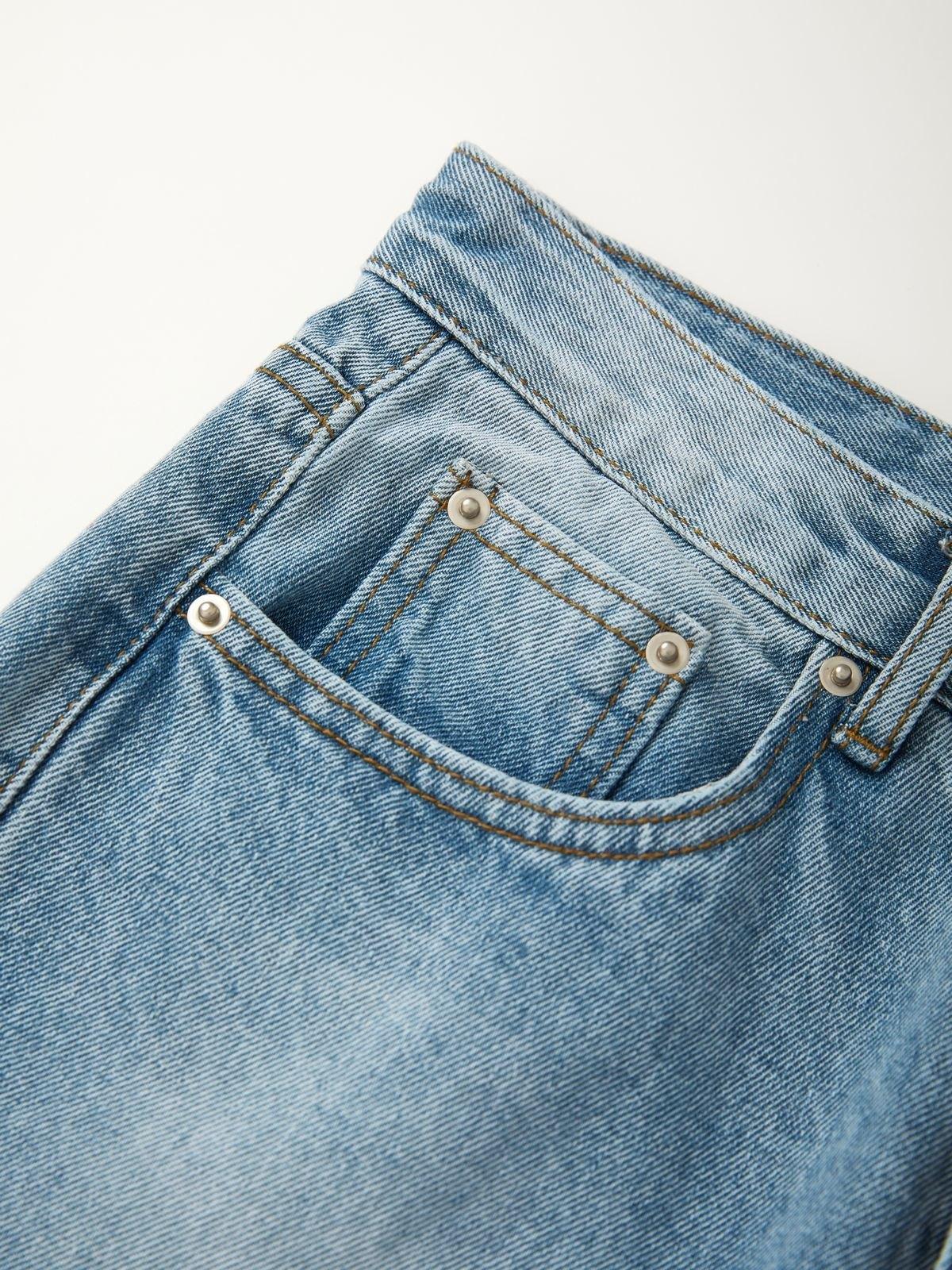 Bleached Raw Hem Boyfriend Jeans Product Image