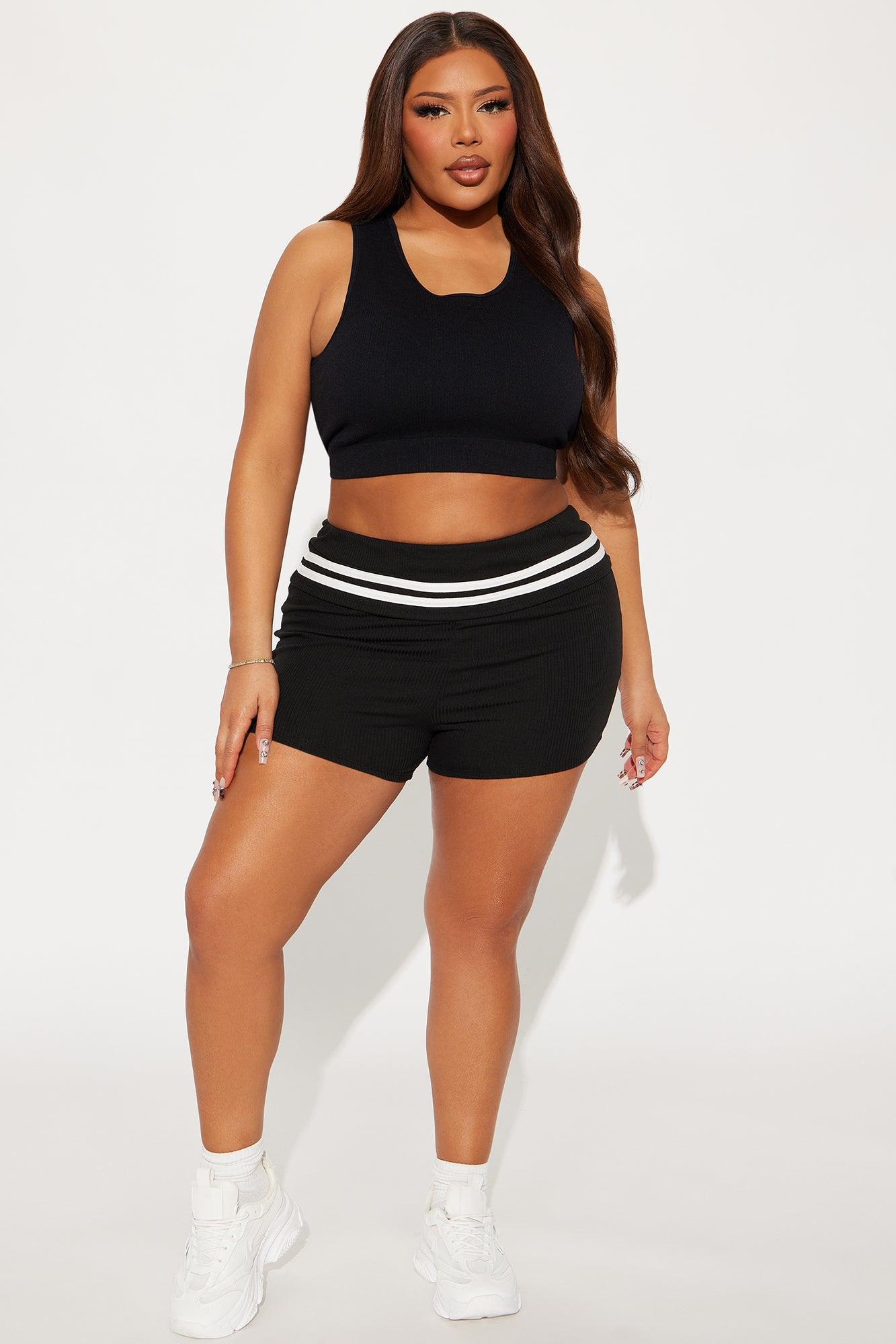 Take It Easy Foldover Waistband Short - Black Product Image