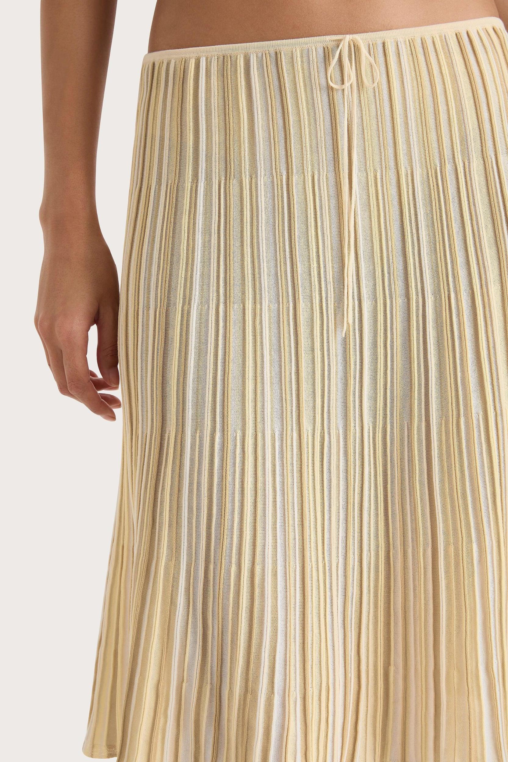 Citara Drawstring Skirt Butter Stripe - Final Sale Product Image