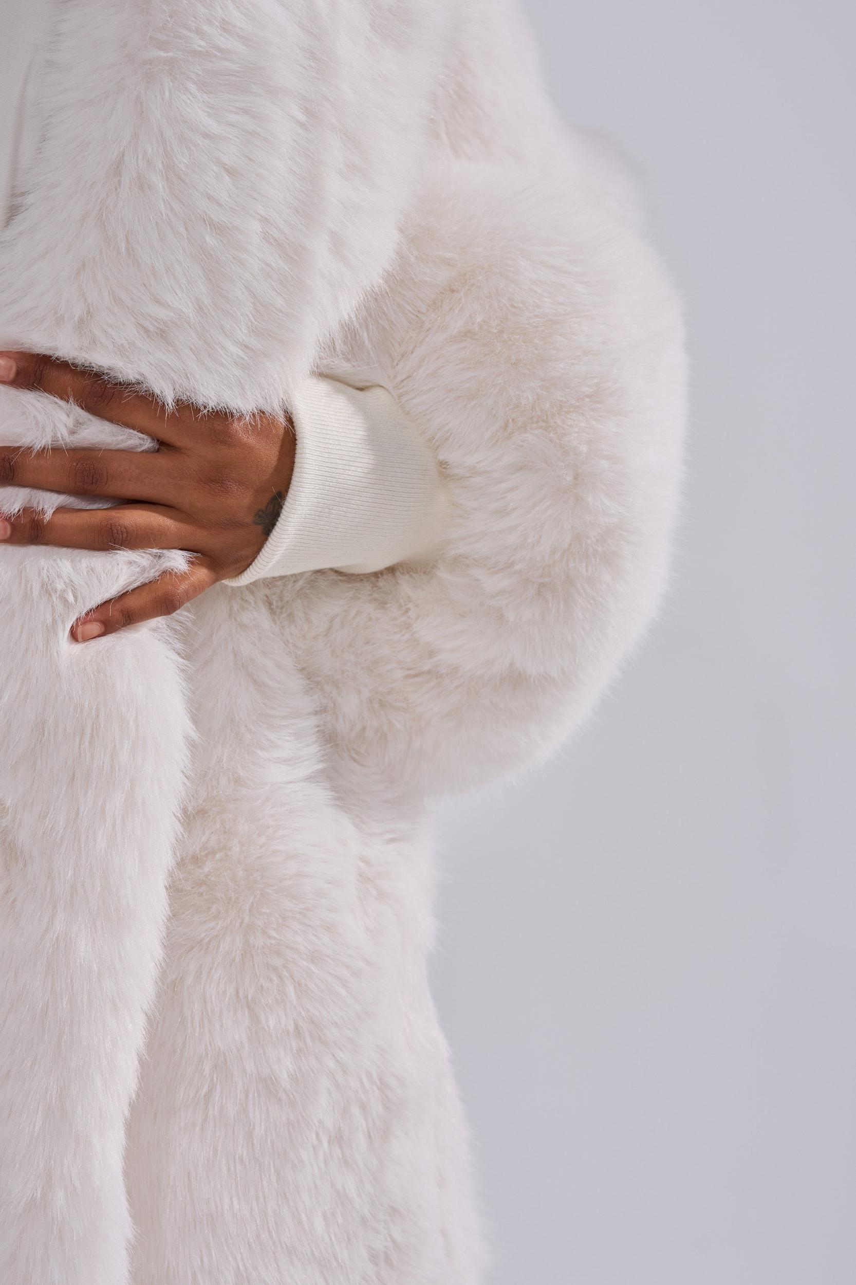 TSUNAMI FAUX FUR COAT IN WHITE Product Image