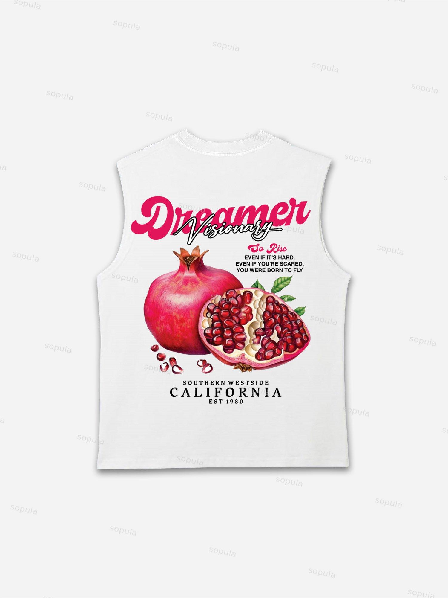 Tropical Fruits Love Your Dreams Vintage Graphic Tank Top Product Image