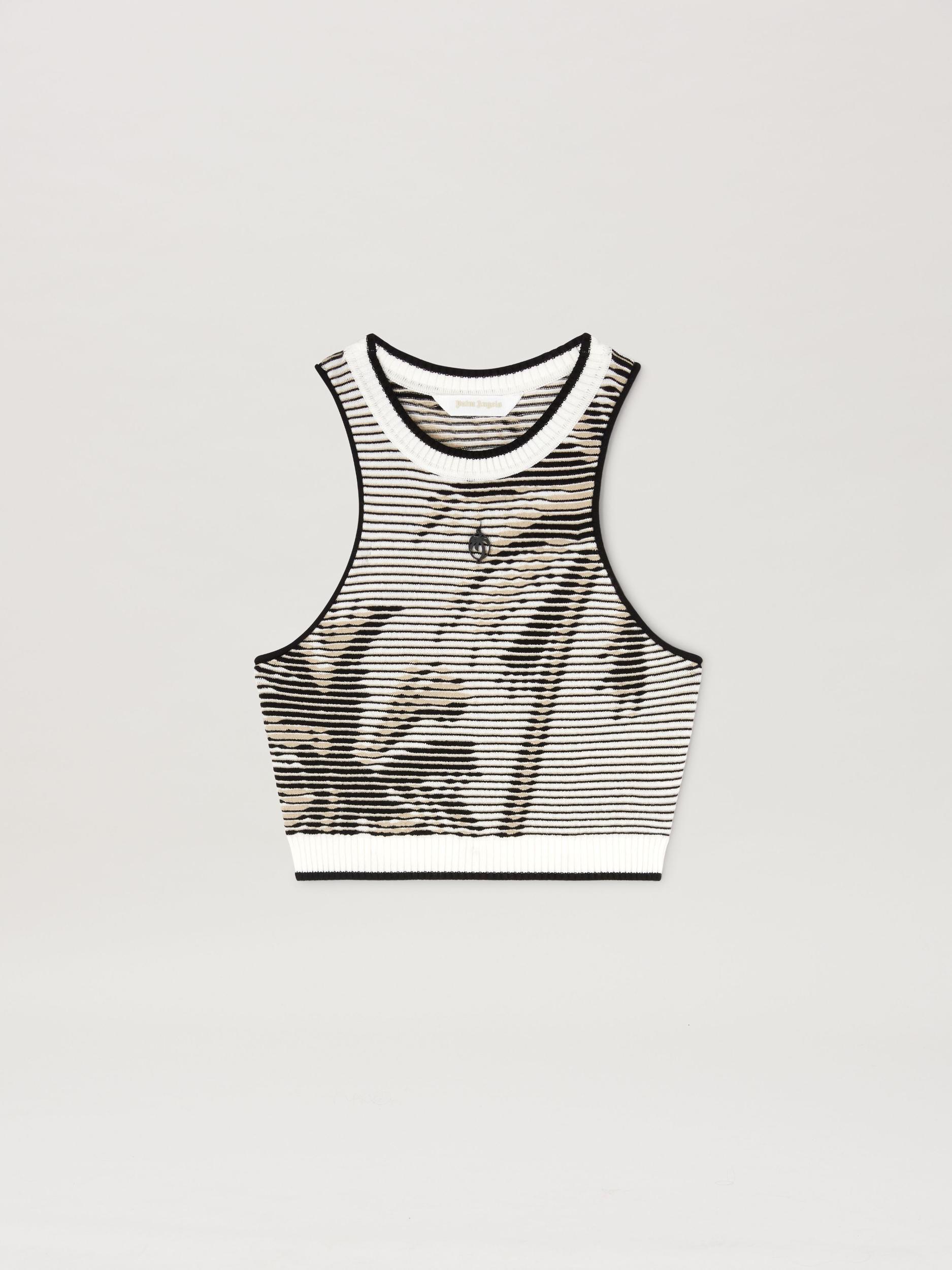 PALMS JACQUARD KNIT TOP OFF WHITE - BLAC Product Image