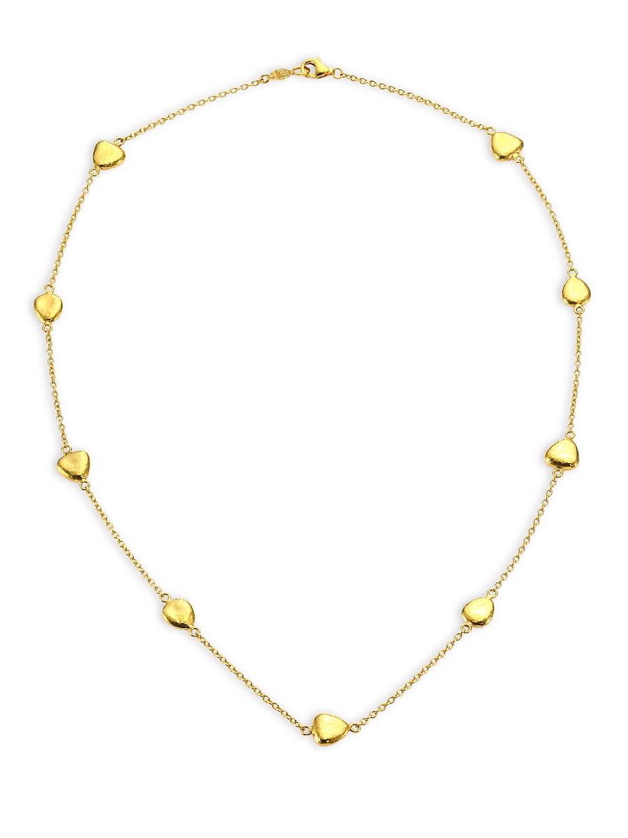 Womens 22K Gold Pebble Station Necklace Product Image