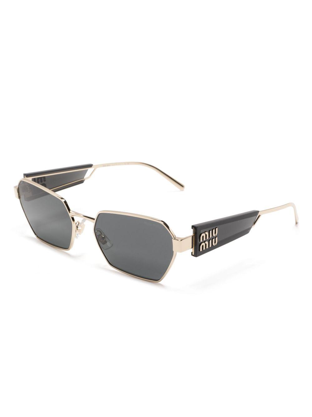 logo-debossed geometric-frame sunglasses Product Image