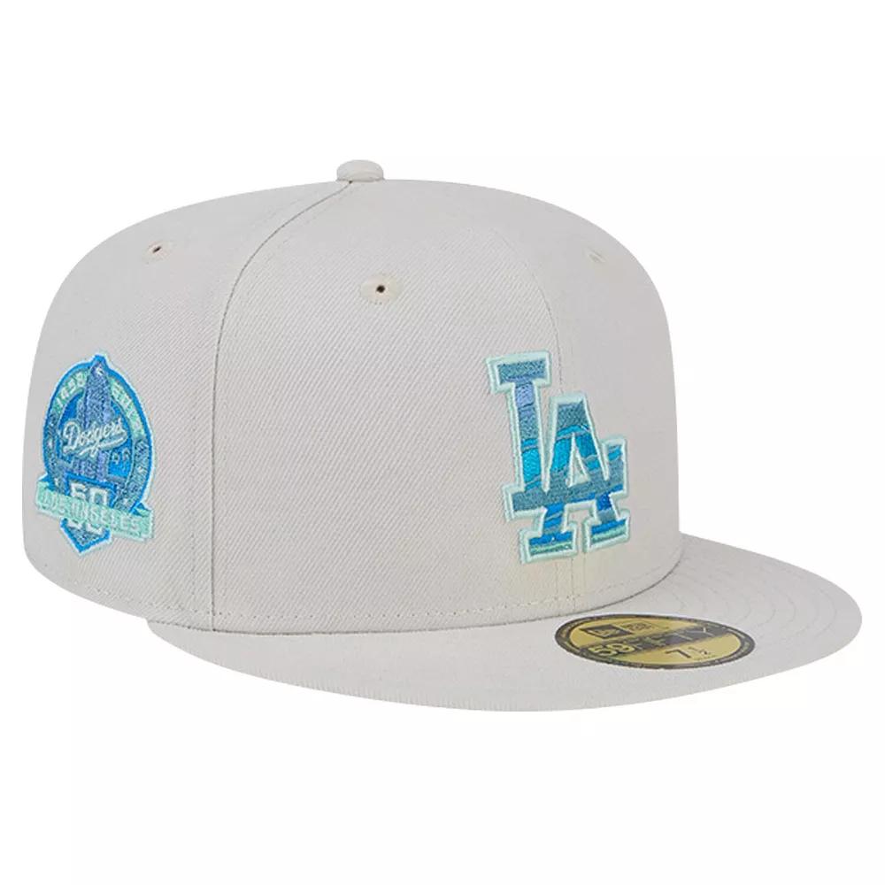 Men's New Era Khaki Los Angeles Dodgers Stone Mist 59FIFTY Fitted Hat,  Product Image