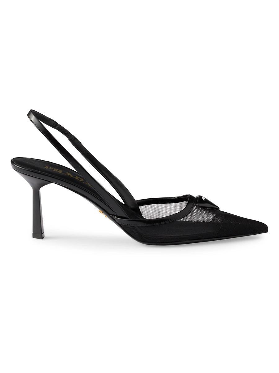 Prada Womens Mesh Fabric Slingback Pumps Product Image