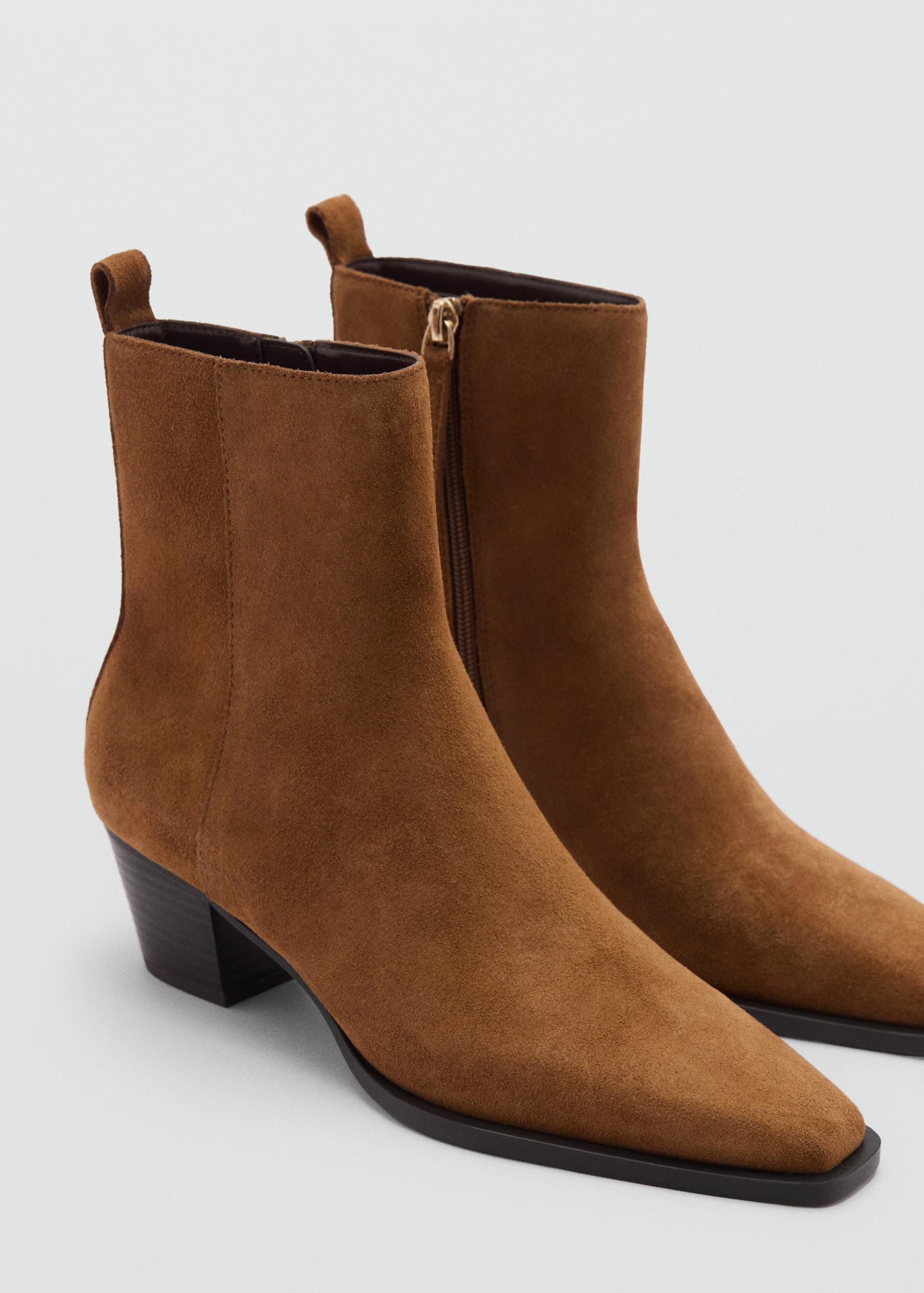 Heel suede ankle boot - Women | MANGO USA Product Image