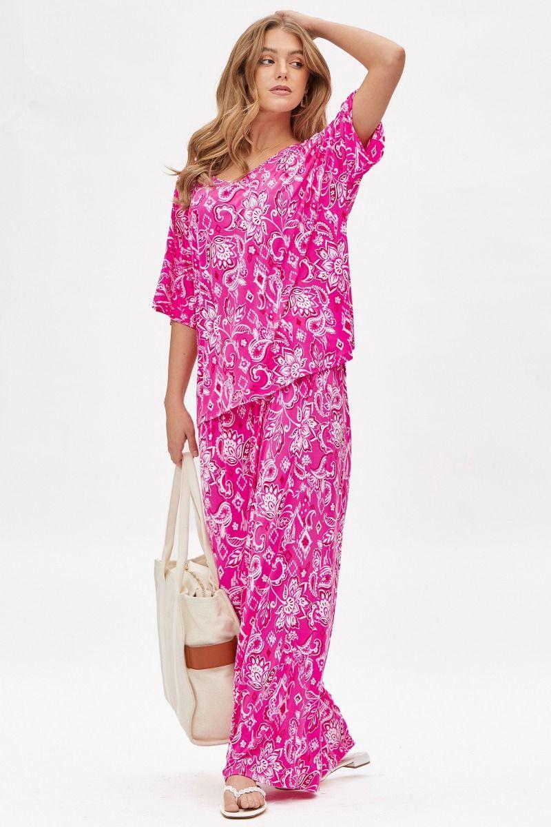 Dear Scarlett Cabana Set in Hot Pink Product Image