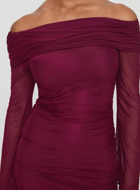 Consideration Mini Dress Burgundy Product Image