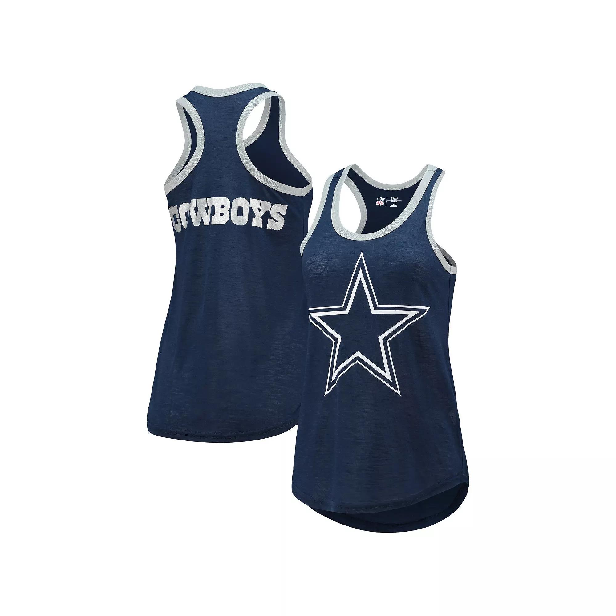 Women's G-III 4Her by Carl Banks Navy Dallas Cowboys Tater Burnout Tank Top,  Product Image