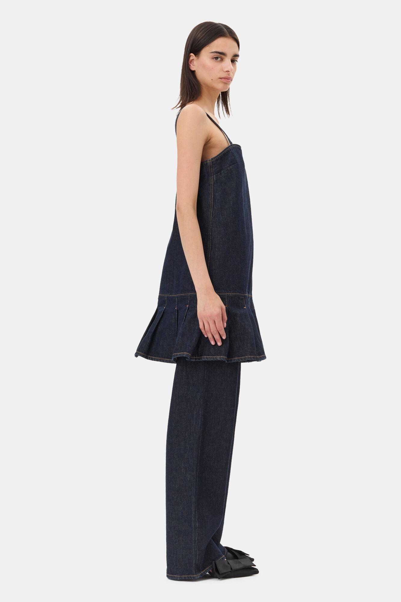 Denim Strap Mini Dress Product Image