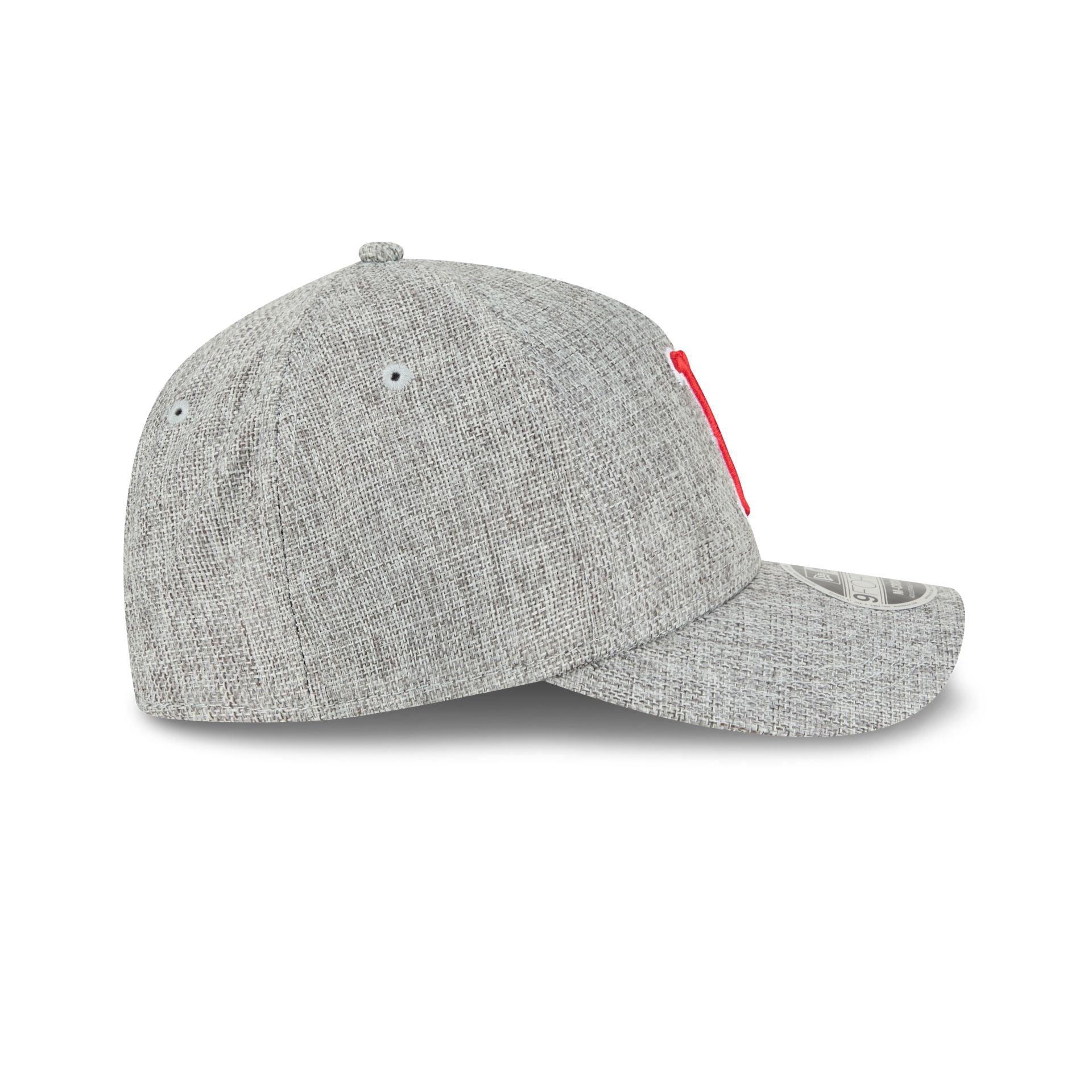 Boston Red Sox Cotton Weave Gray 9FORTY M-Crown A-Frame Snapback Hat Male Product Image