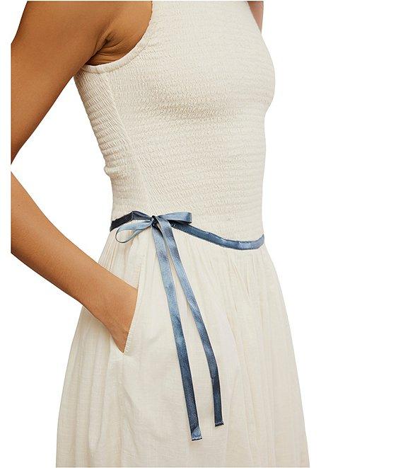 Free People Nightingale Scoop Neckline Sleeveless Smocked Midi Dress Product Image